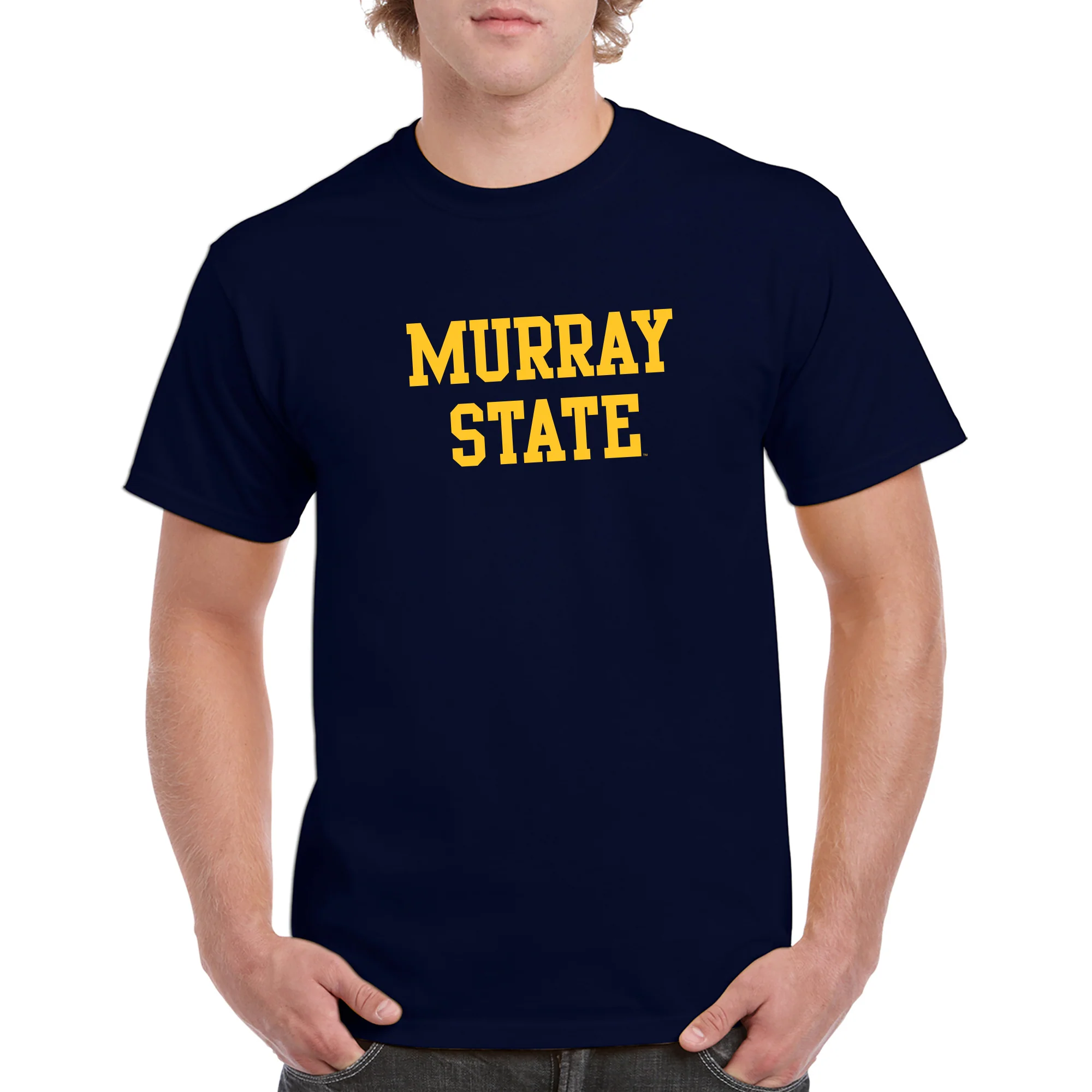 Murray State University Racers Basic Block Short Sleeve T Shirt - Navy - Image 3