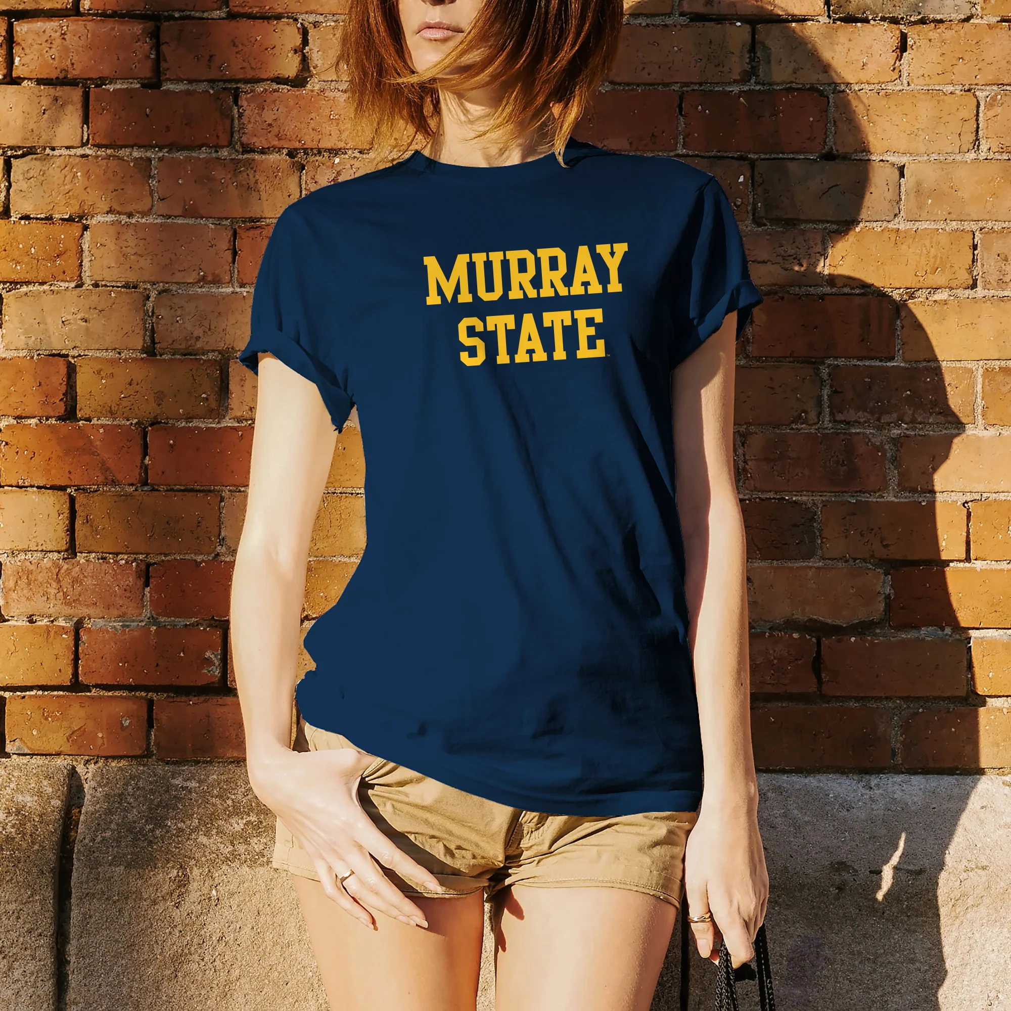Murray State University Racers Basic Block Short Sleeve T Shirt - Navy - Image 4