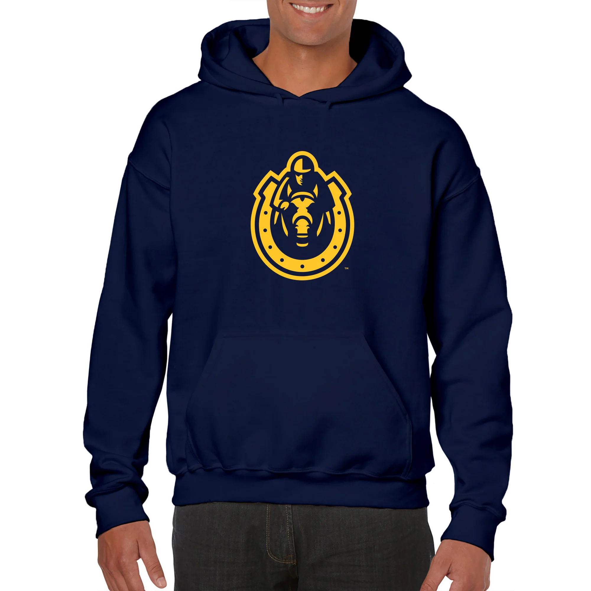 Murray State University Racers Primary Logo Heavy Blend Hoodie - Navy - Image 3