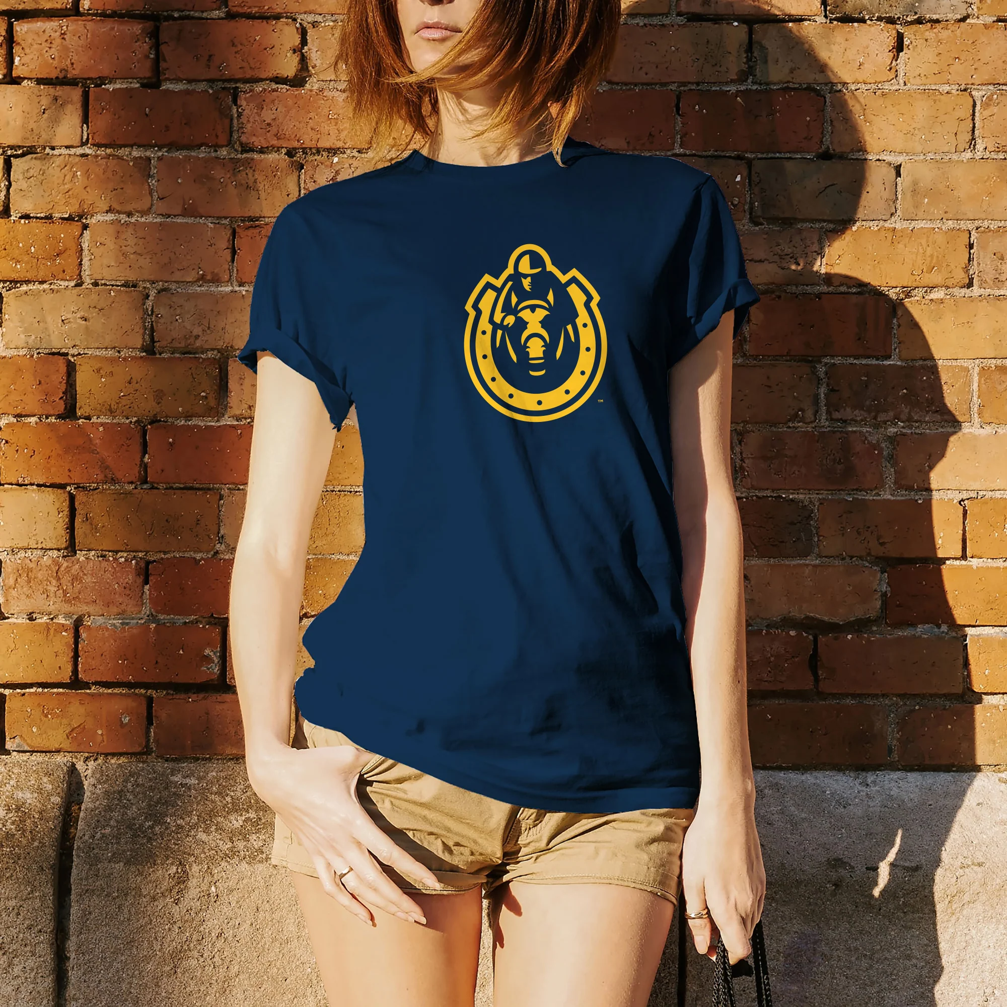 Murray State University Racers Primary Logo Short Sleeve T Shirt - Navy - Image 4