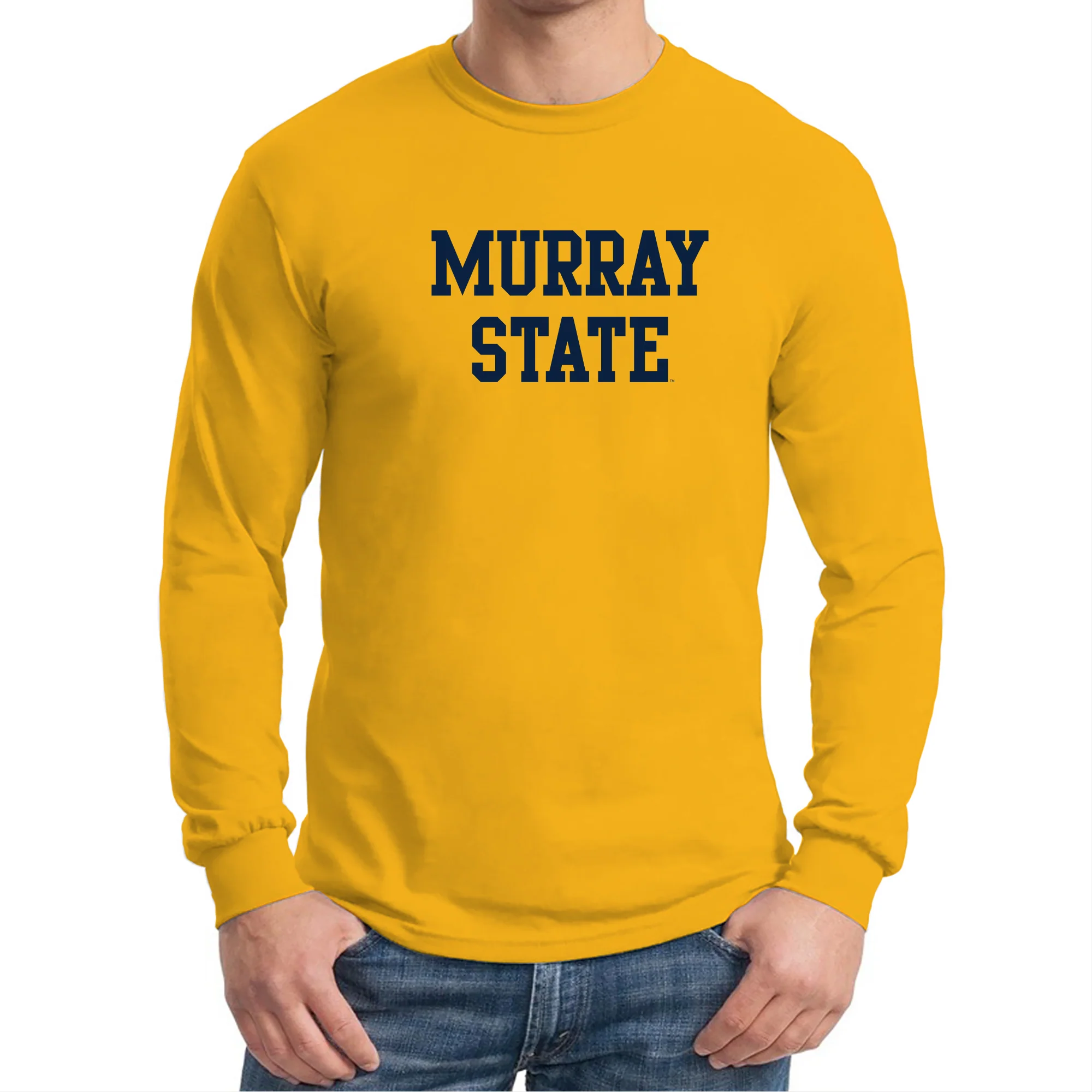 Murray State University Racers Basic Block Long Sleeve T-Shirt - Gold - Image 3