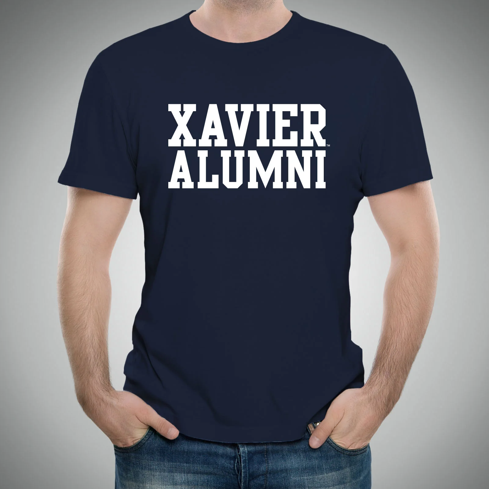 Xavier University Musketeers Alumni Block Short Sleeve T Shirt - Navy - Image 4