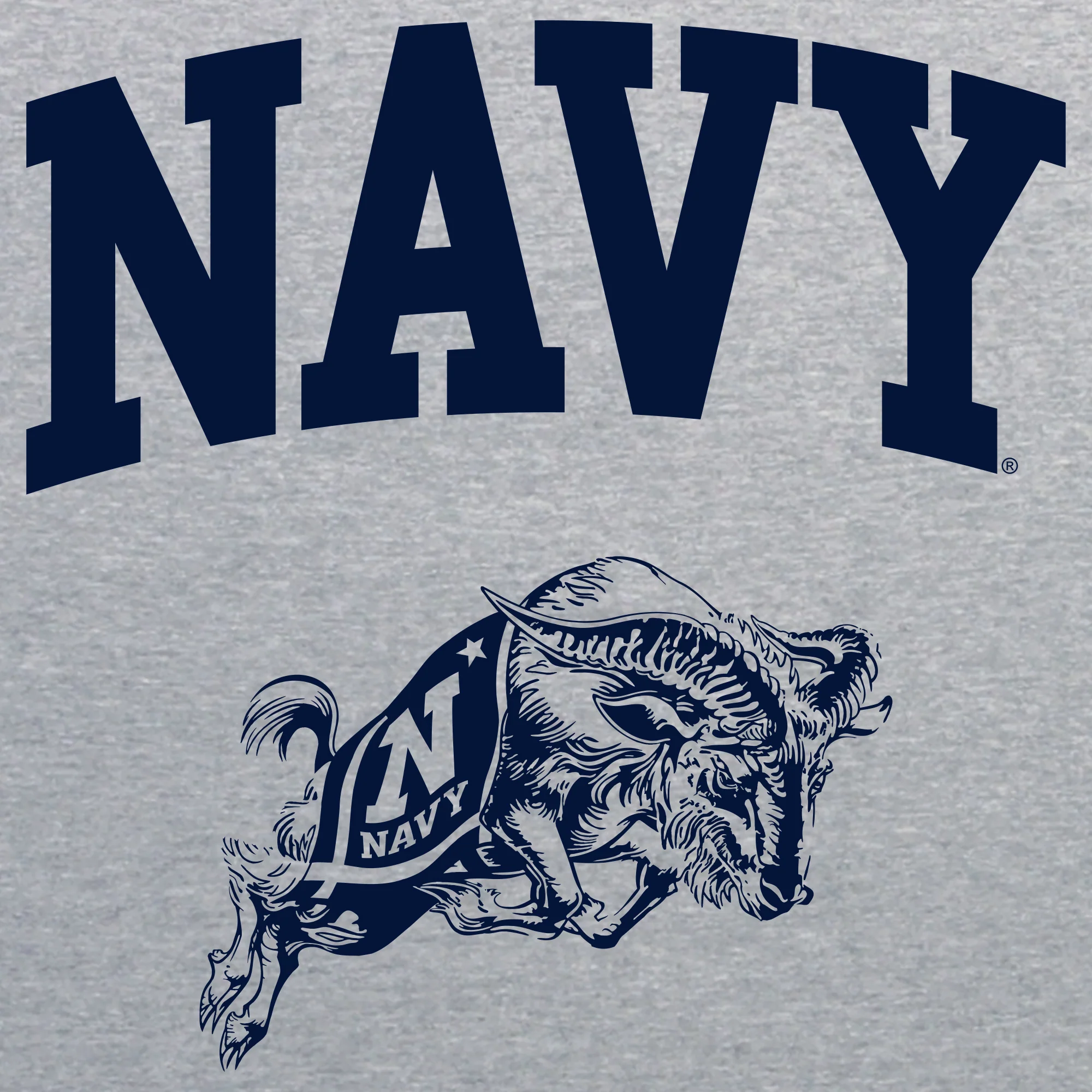 United States Naval Academy Midshipmen Arch Logo Short Sleeve T Shirt - Sport Grey - Image 2
