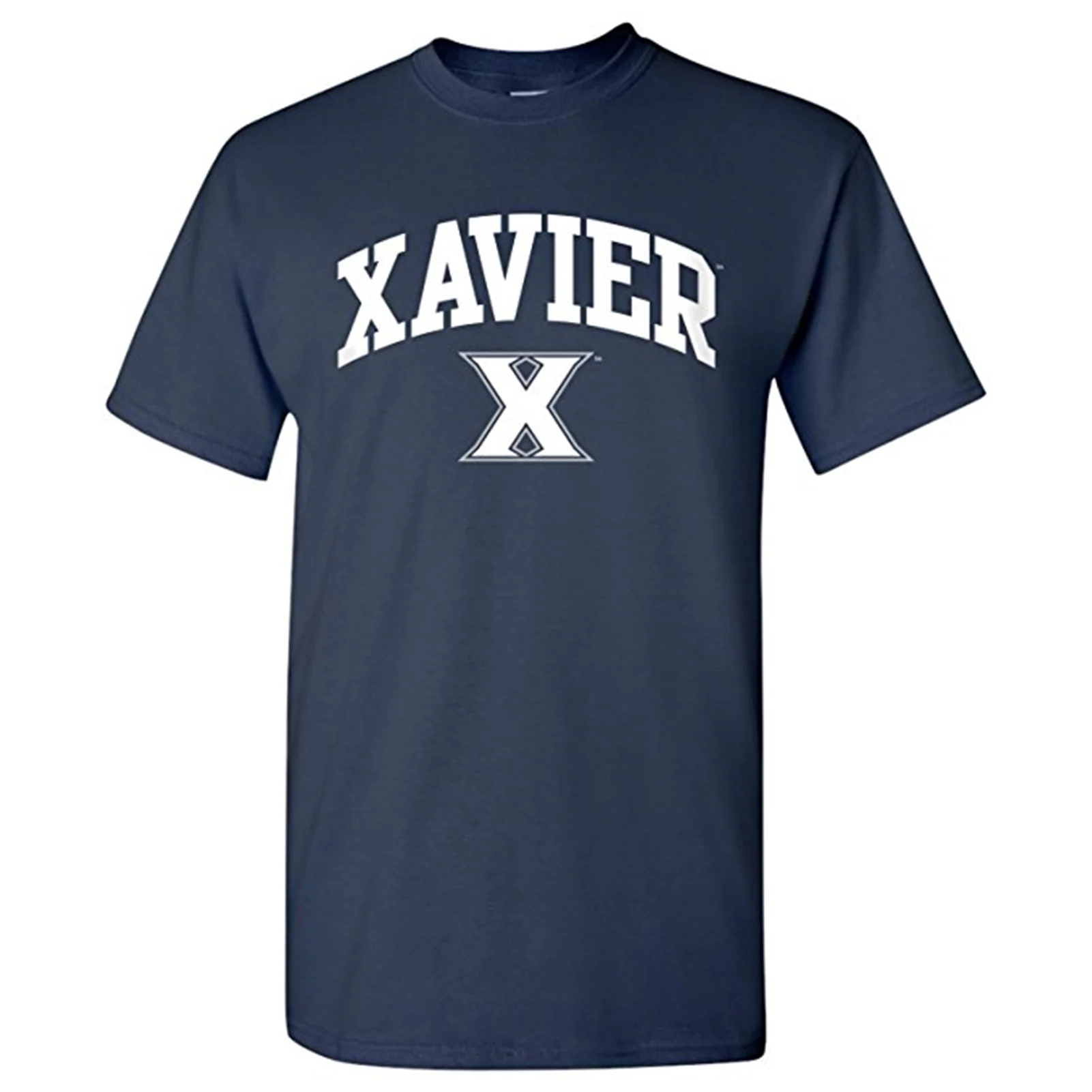 Xavier University Musketeers Arch Logo Short Sleeve T Shirt - Navy
