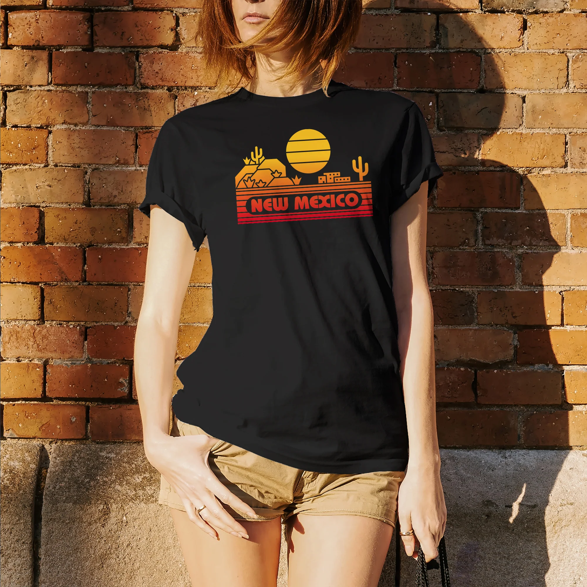 New Mexico Groovy Sunset T-Shirt - Black - Image 4