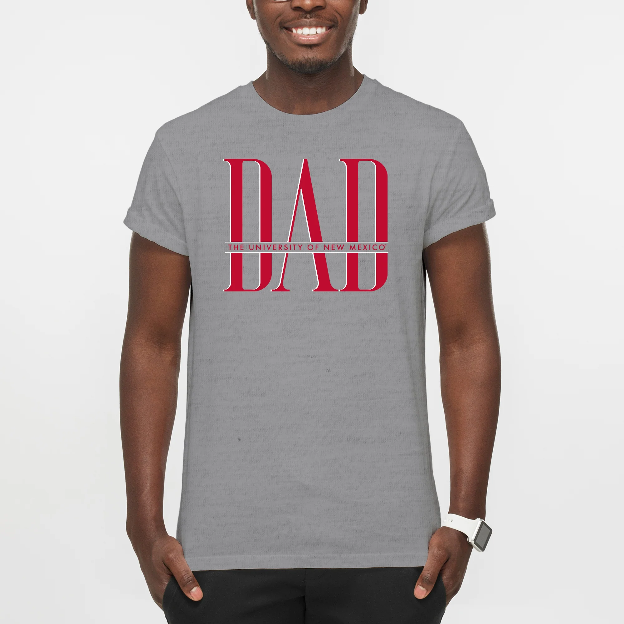 New Mexico Lobos Classic Dad T-Shirt - Sport Grey - Image 3