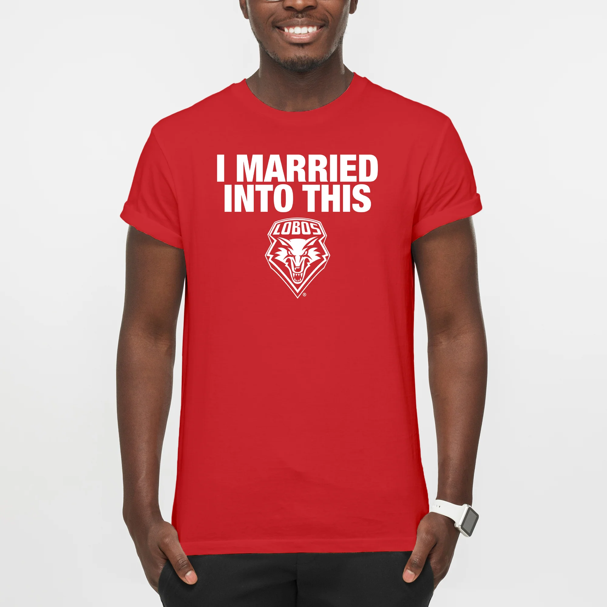 New Mexico Lobos I Married Into This T-Shirt - Red - Image 3
