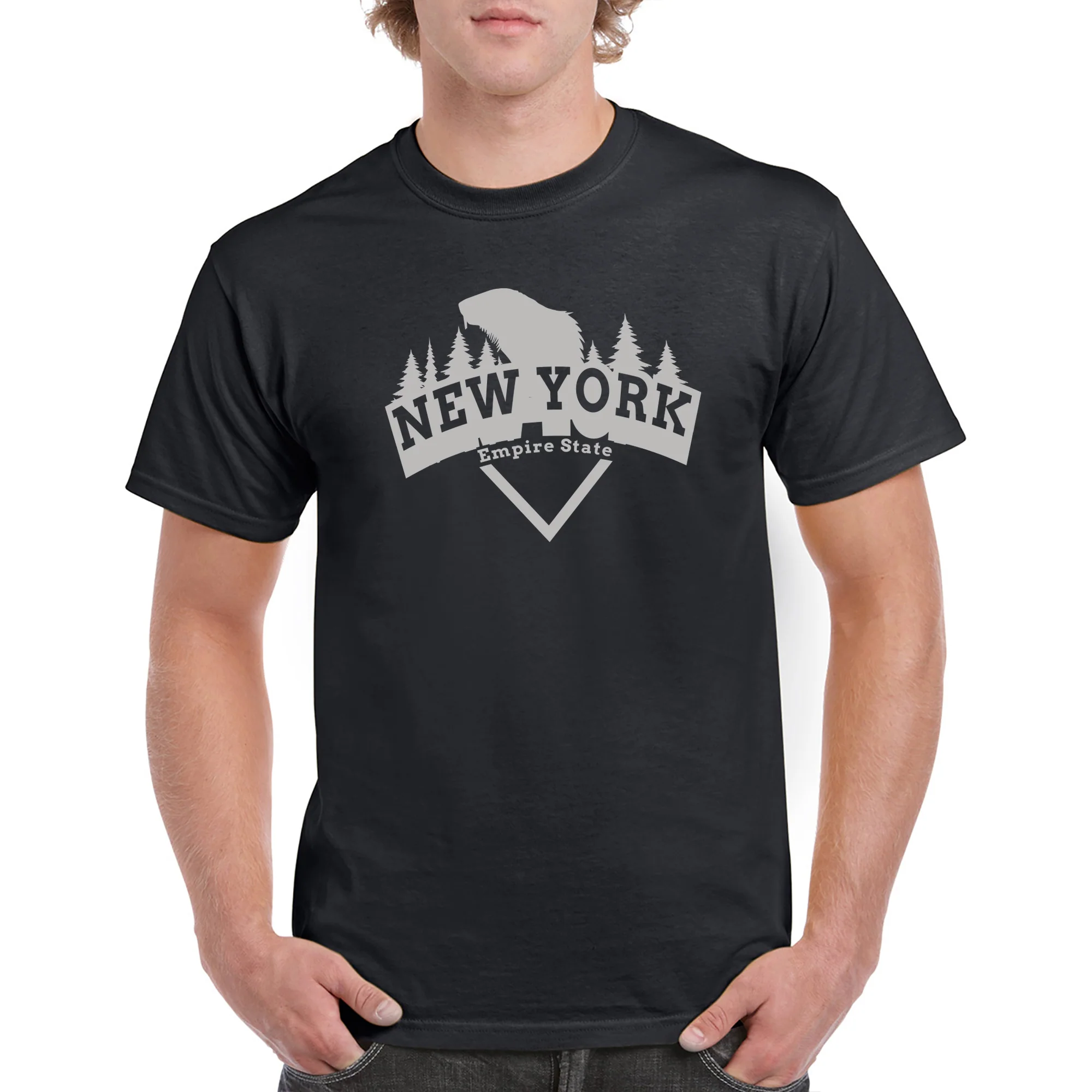 New York Beaver Arch T-Shirt - Black - Image 3