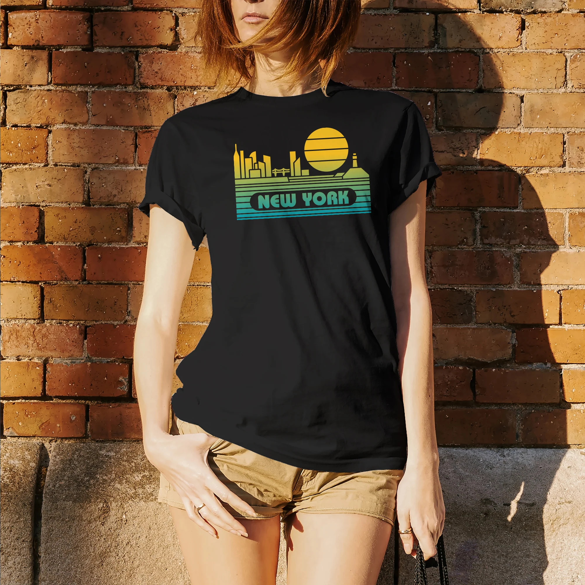 New York Groovy Sunset T-Shirt - Black - Image 4