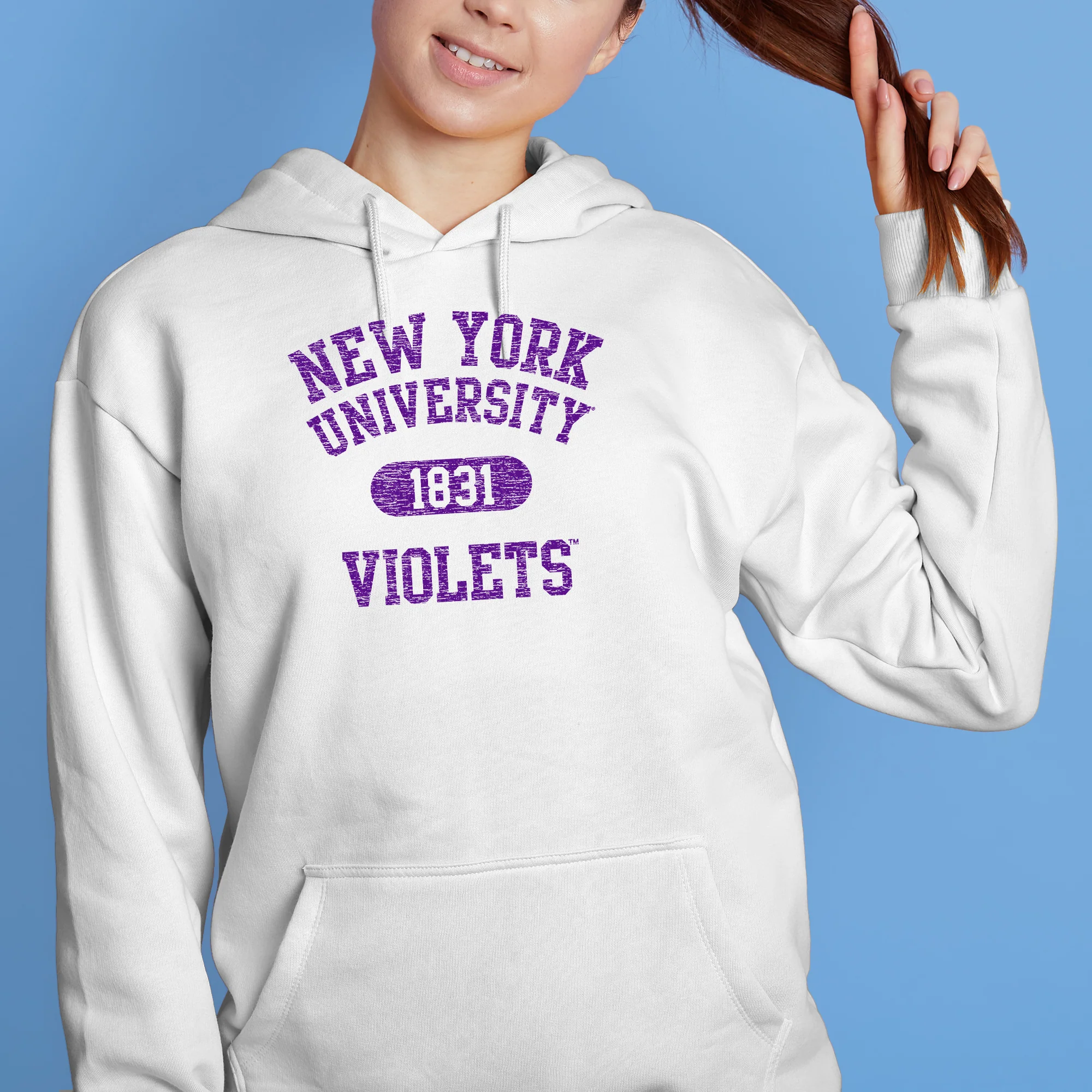 New York University Athletic Arch Hoodie - White - Image 4