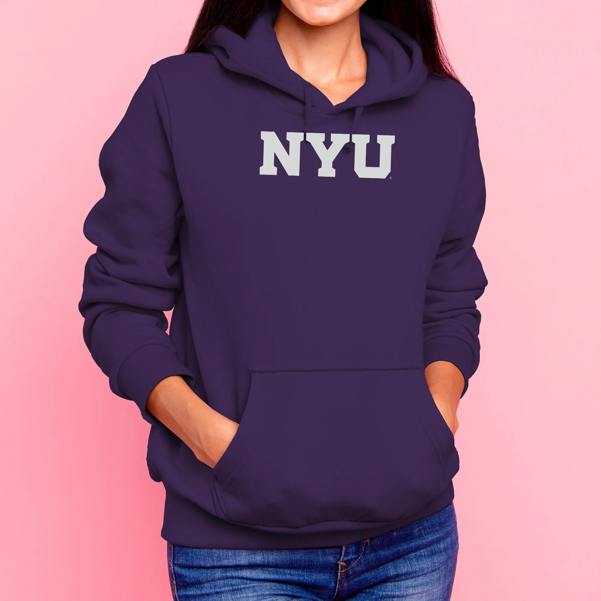 New York University Violets Basic Block Hoodie - Purple - Image 4