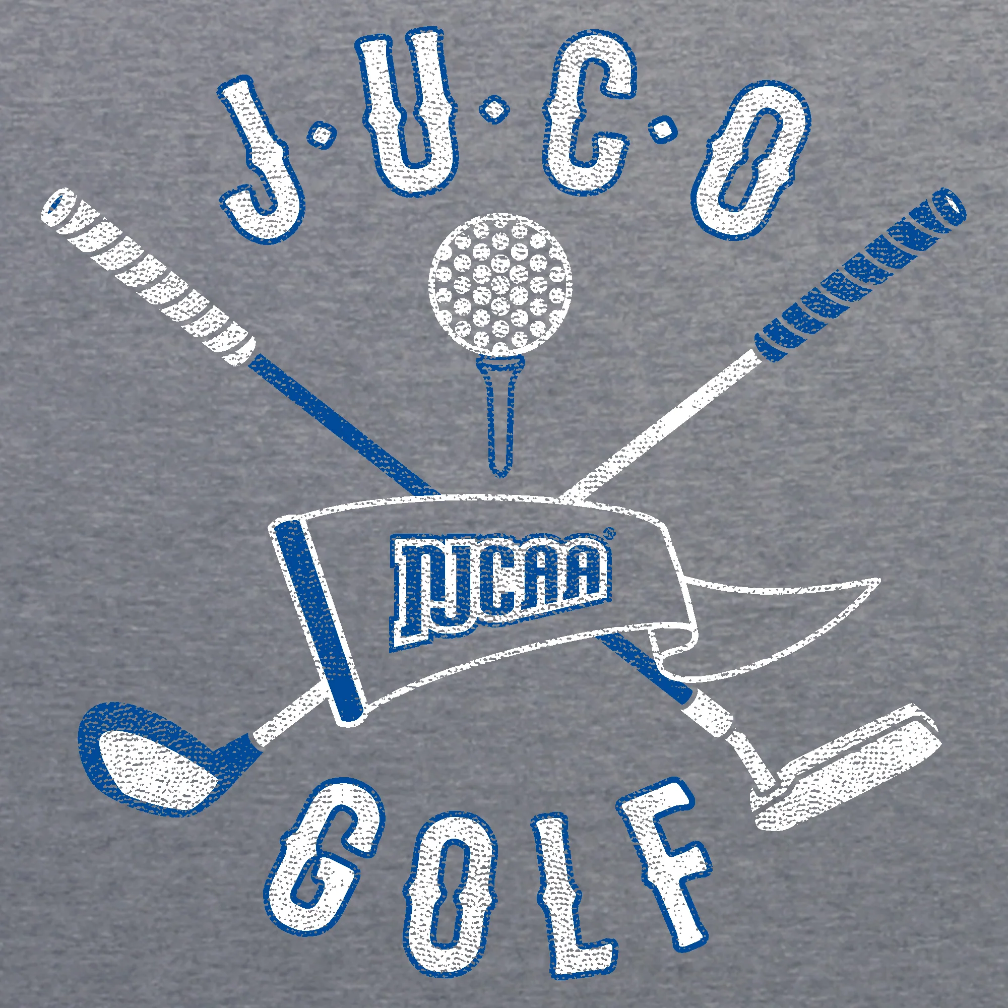 NJCAA JUCO Golf Emblem - Junior College Athletics Triblend T Shirt - Premium Heather - Image 2