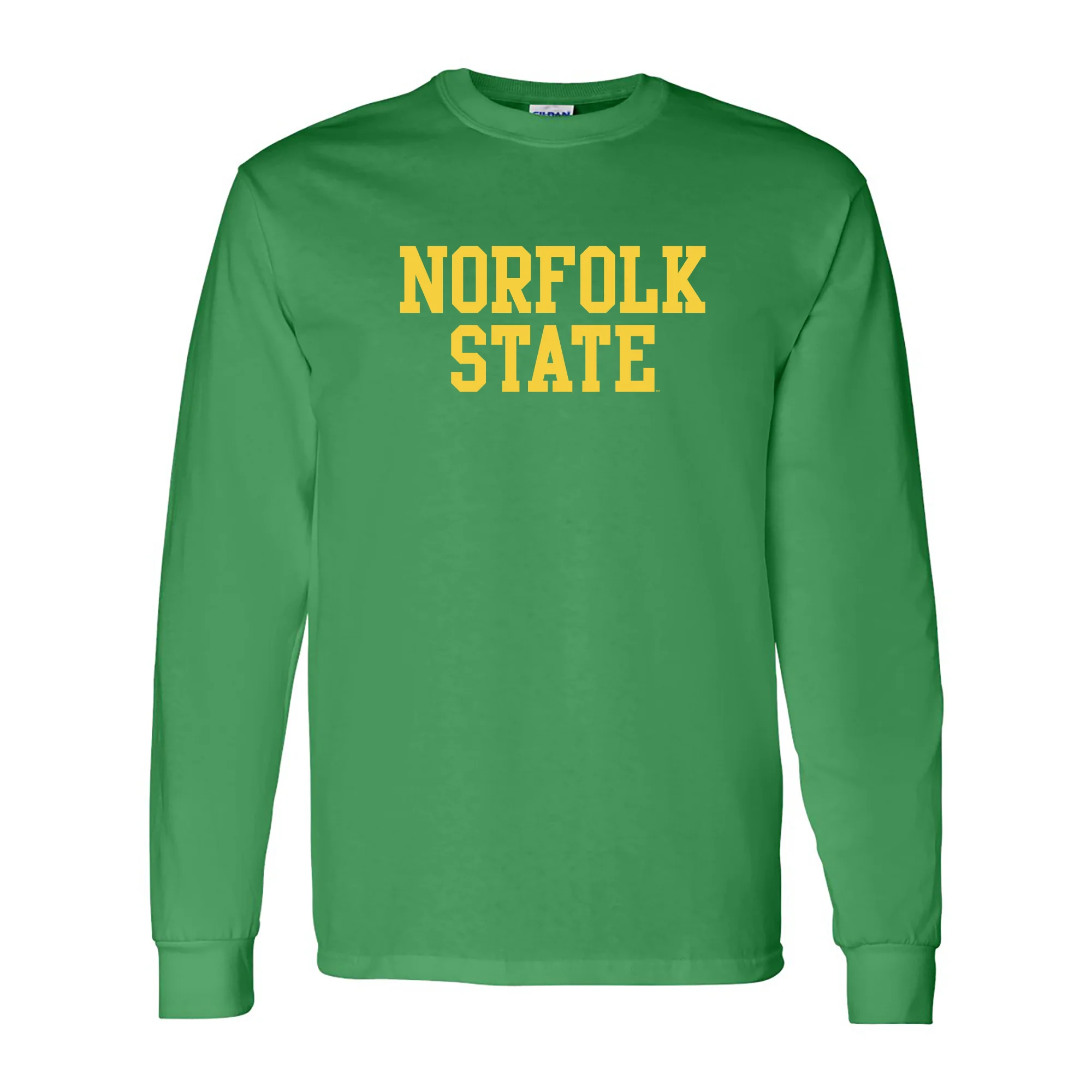 Norfolk State University Spartans Basic Block Long Sleeve T Shirt - Irish Green