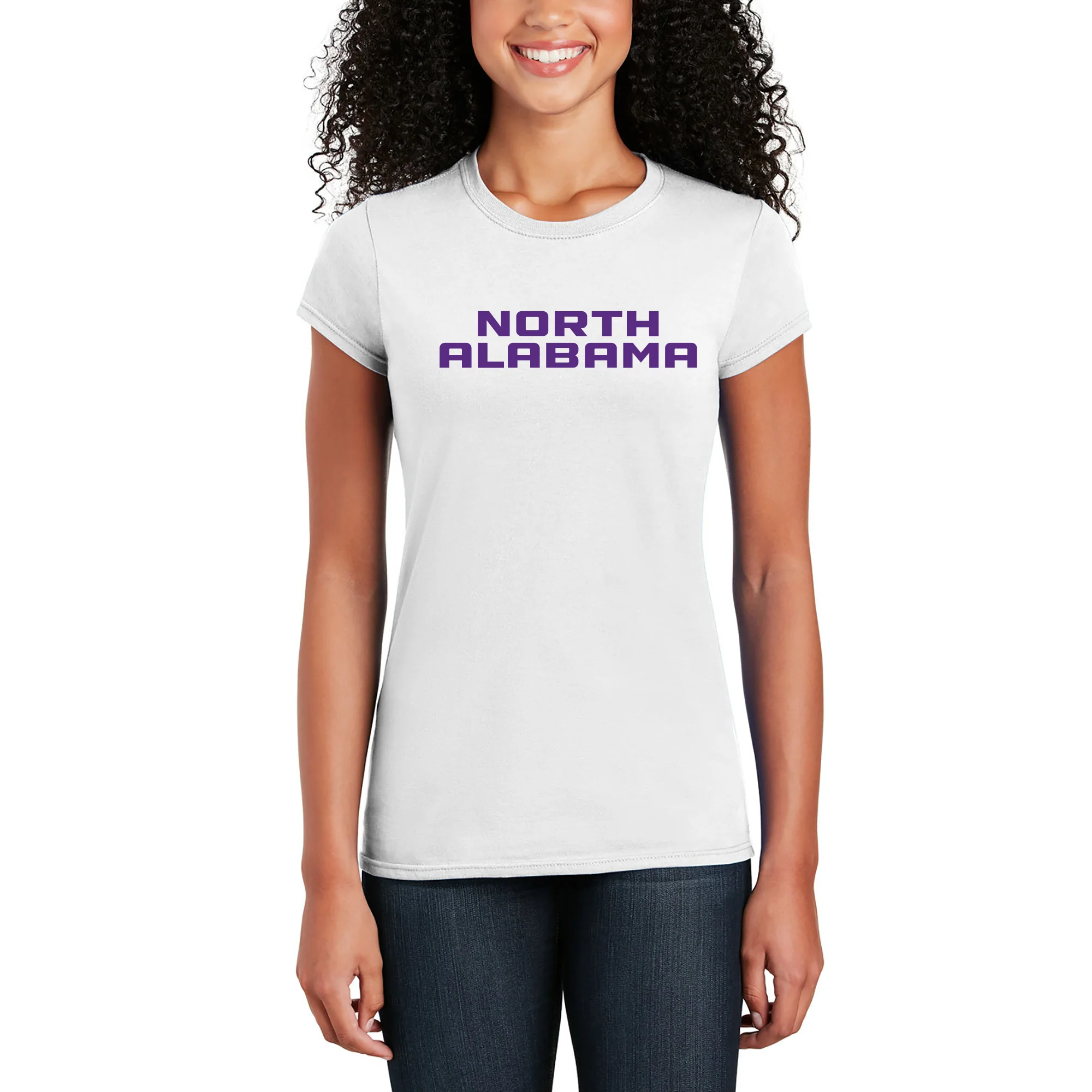 North Alabama Basic Block Women's T-Shirt - White - Image 4