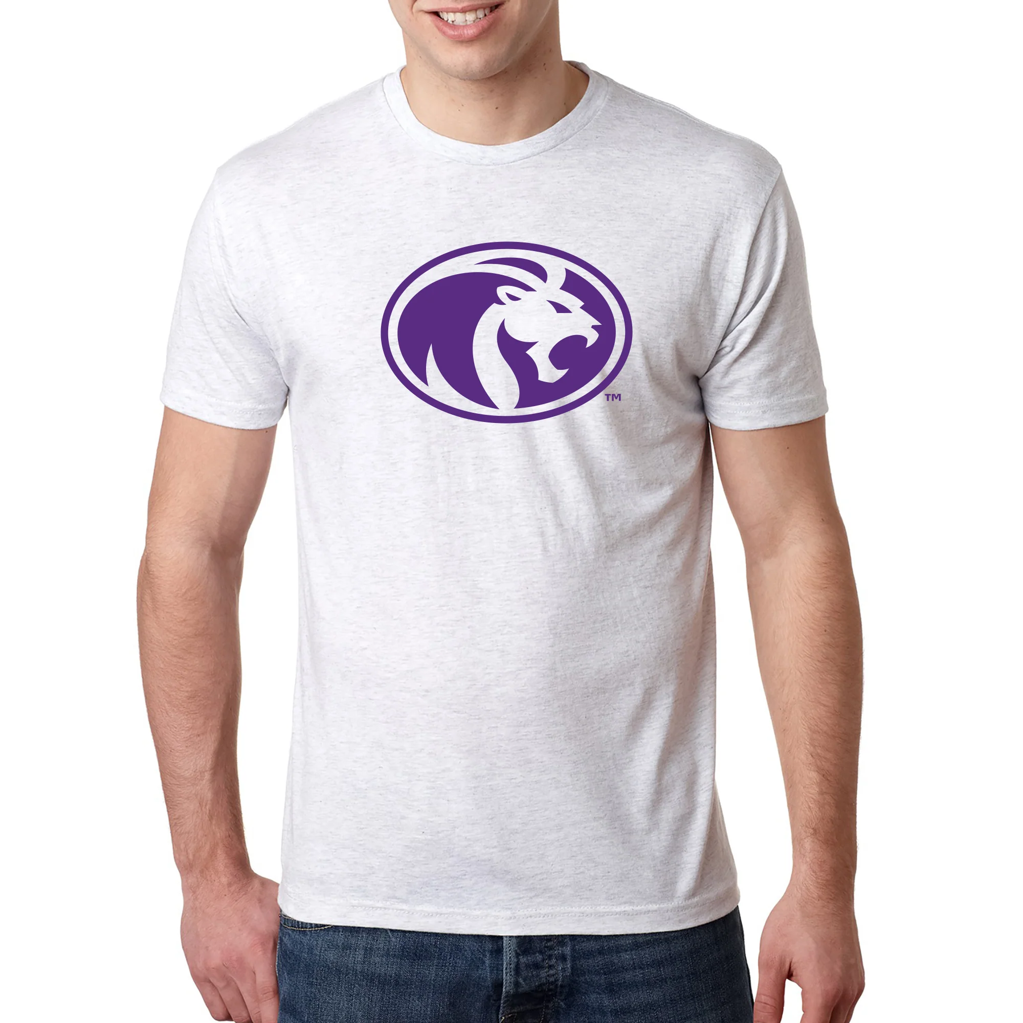 North Alabama Primary Logo Triblend T-Shirt - Heather White - Image 3