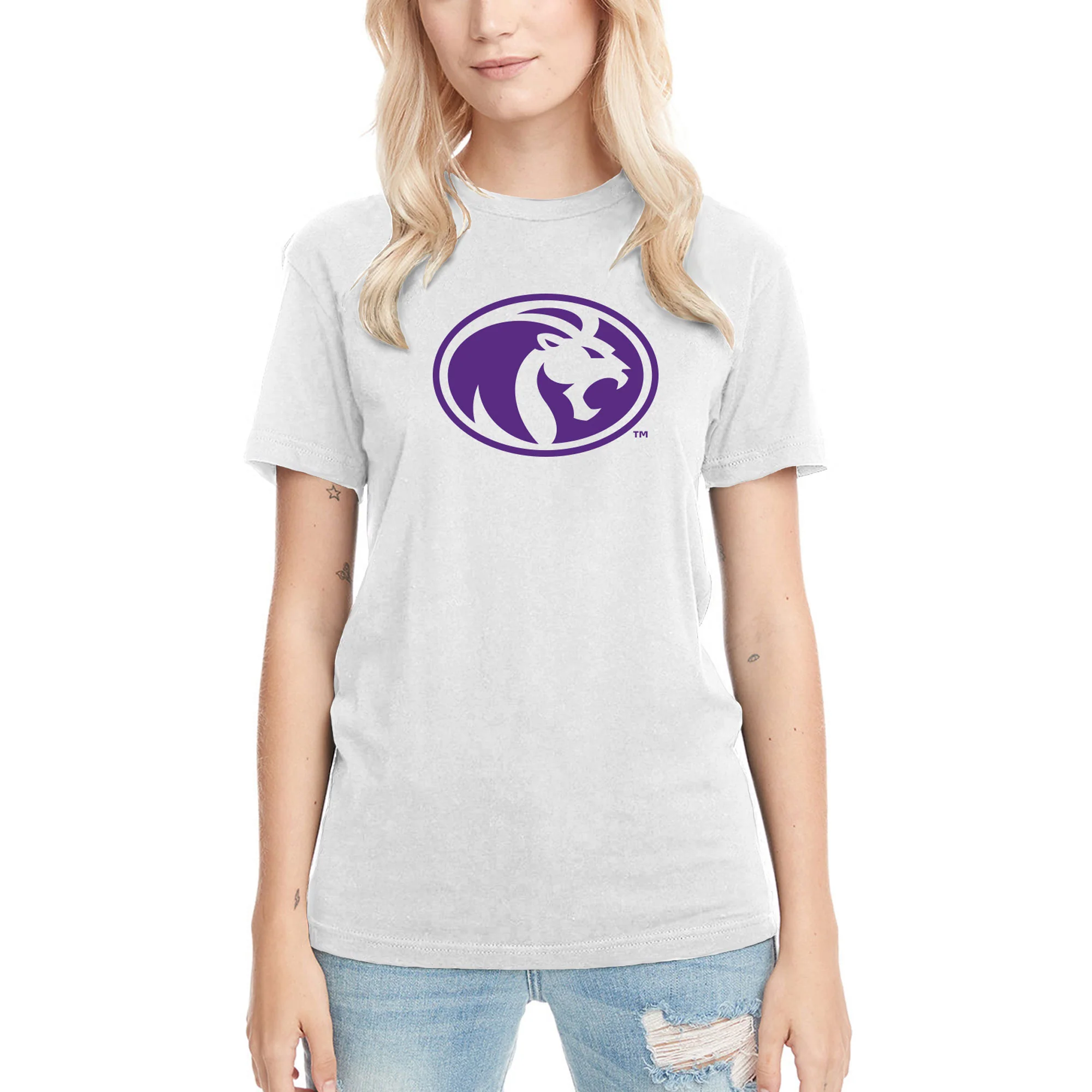 North Alabama Primary Logo Triblend T-Shirt - Heather White - Image 4