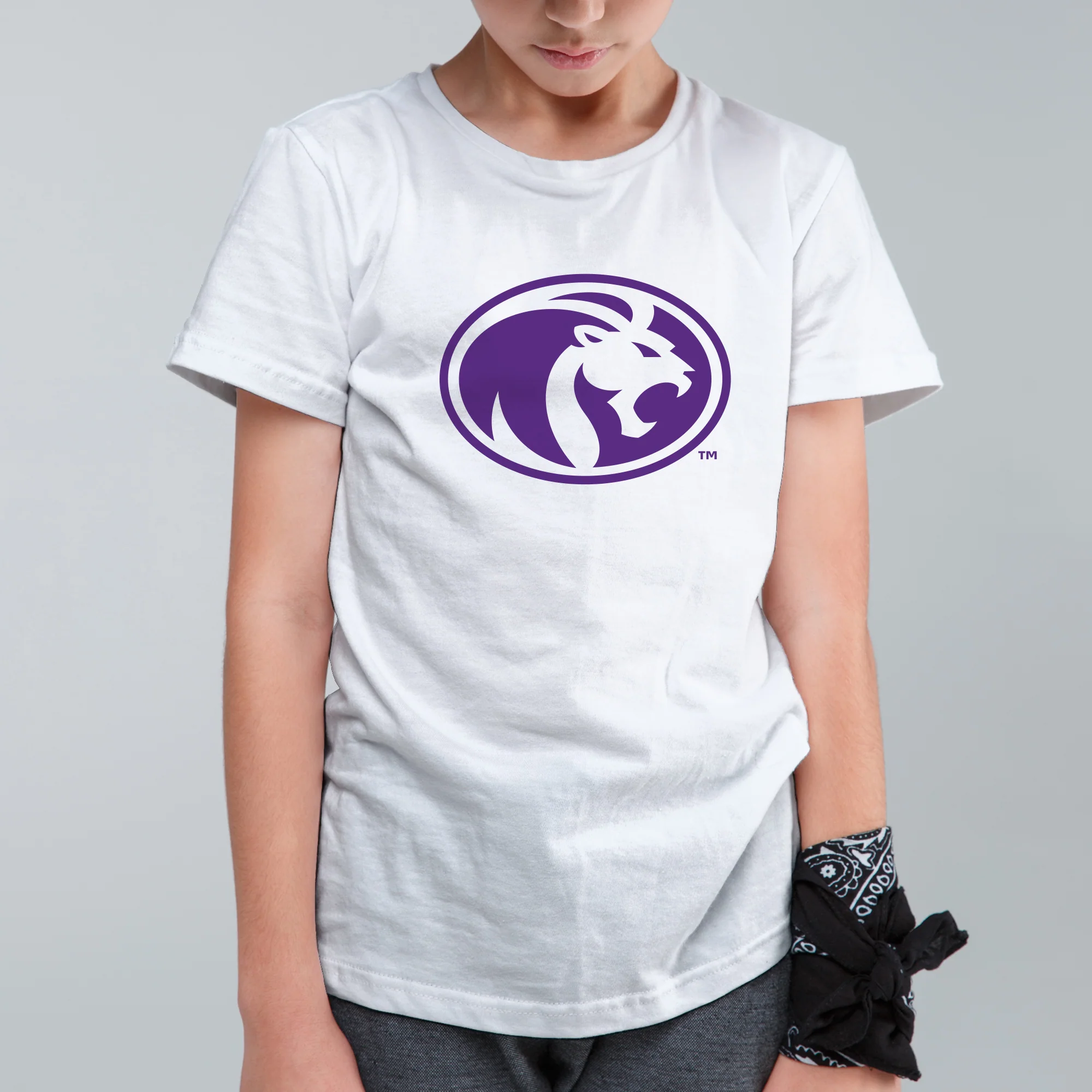 North Alabama Primary Logo Youth T-Shirt - White - Image 3