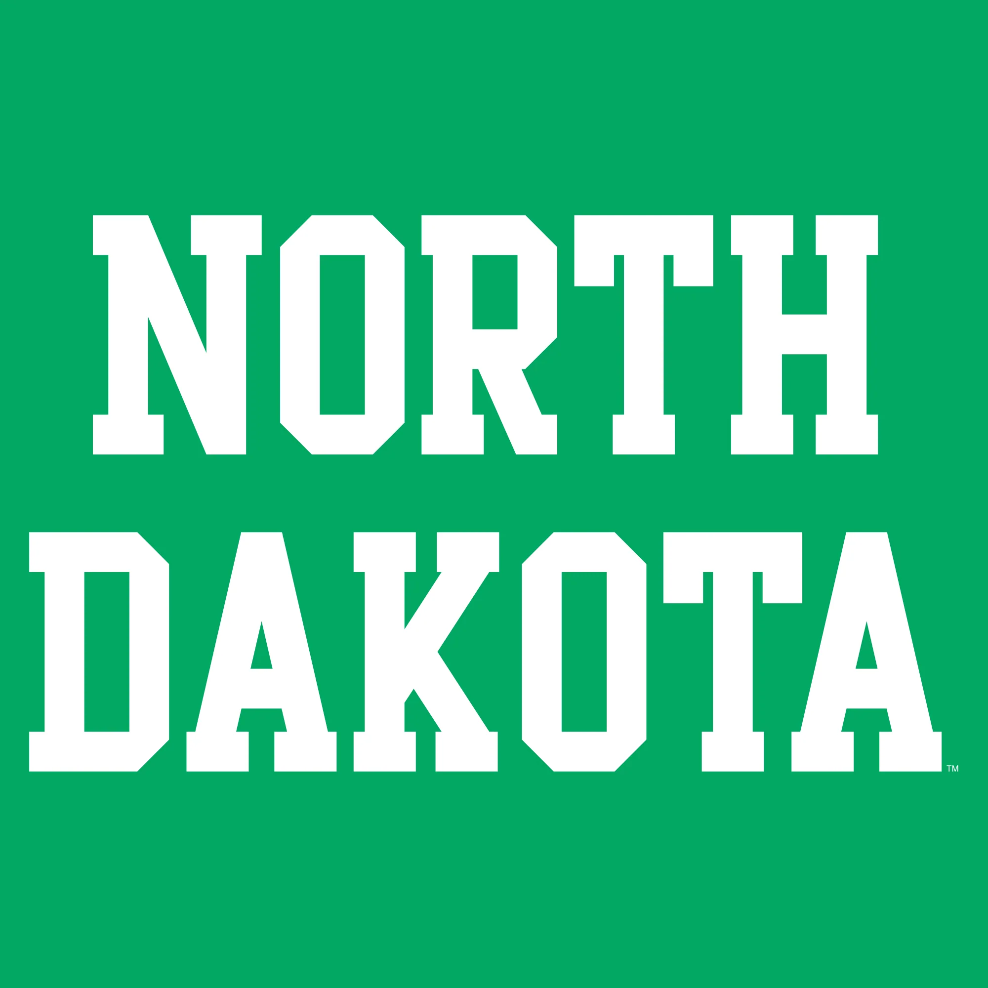 University of North Dakota Fighting Hawks Basic Block Short Sleeve T Shirt - Irish Green - Image 2