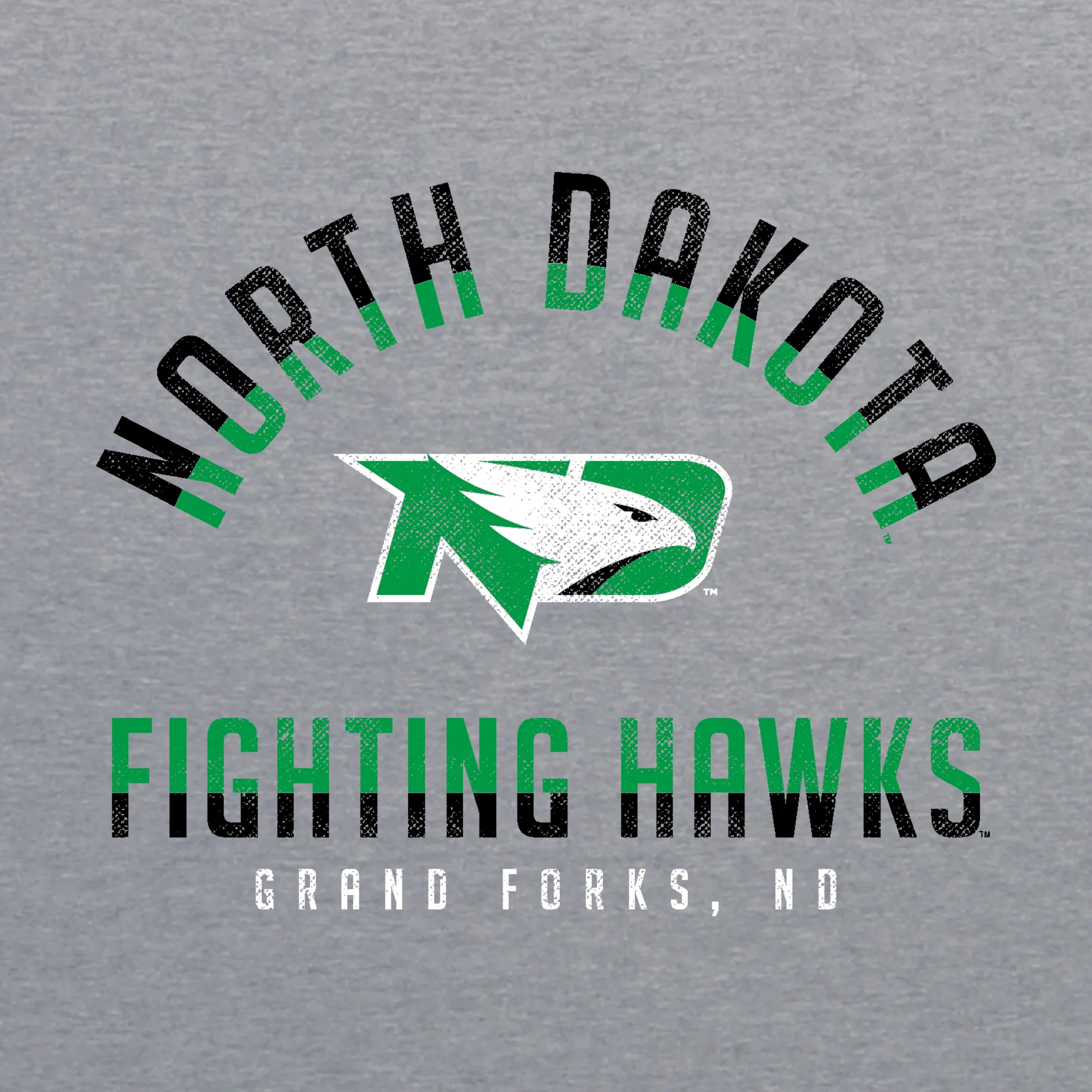 North Dakota Division Arch Triblend T-Shirt - Athletic Grey - Image 2