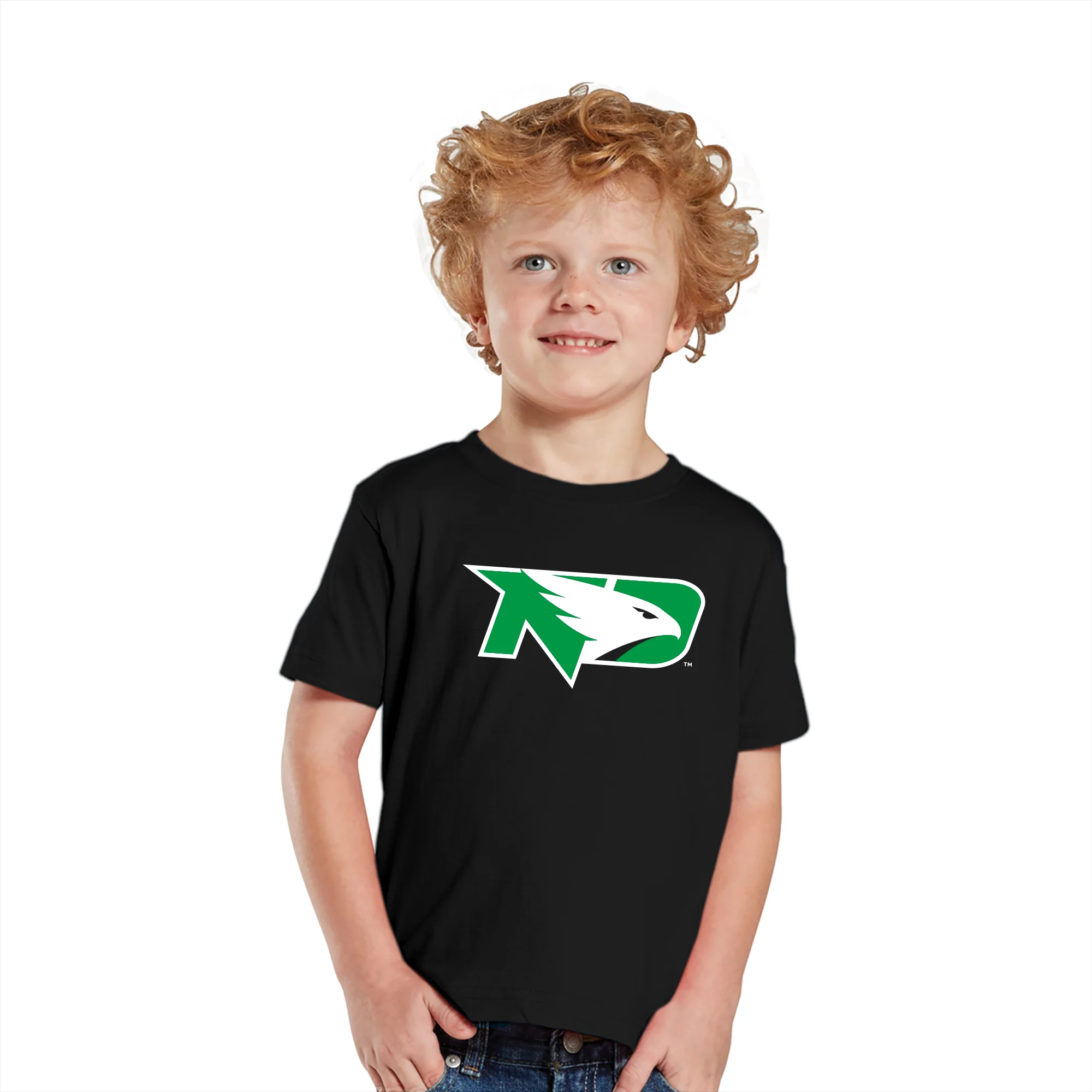 North Dakota Primary Logo Toddler T-Shirt - Black - Image 3