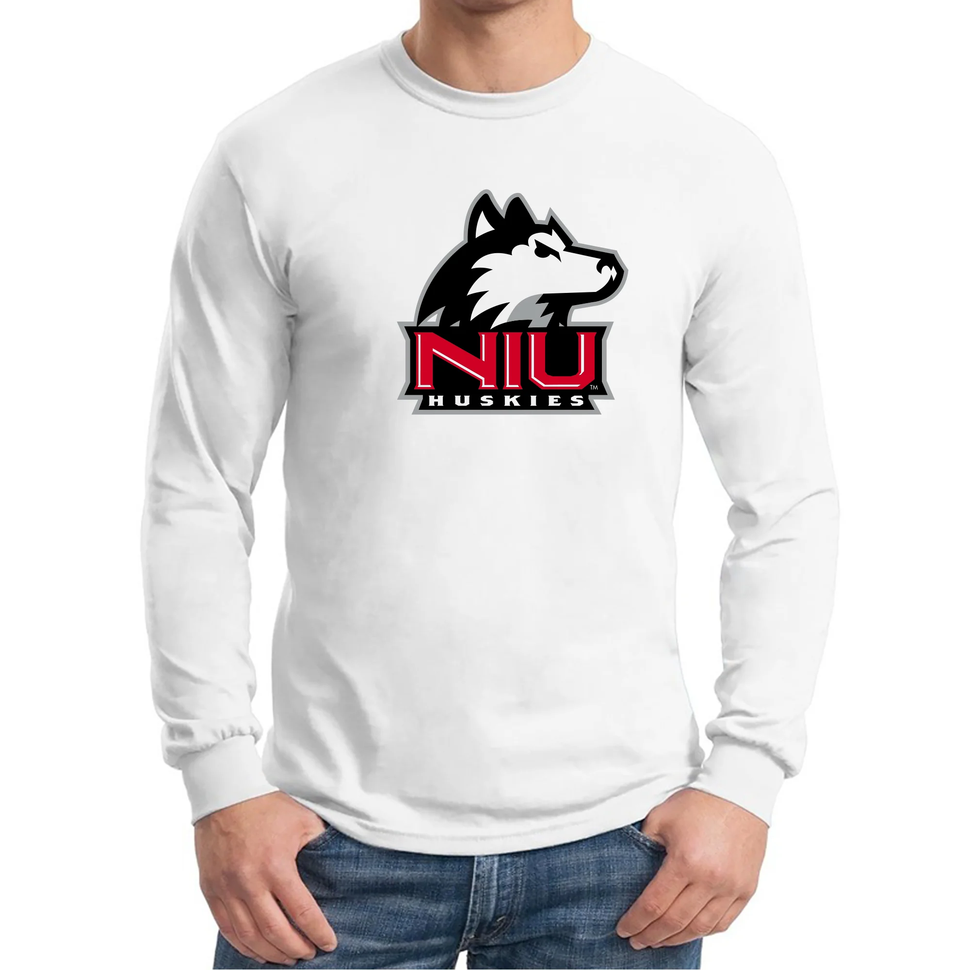 Northern Illinois Primary Logo Long Sleeve - White - Image 3