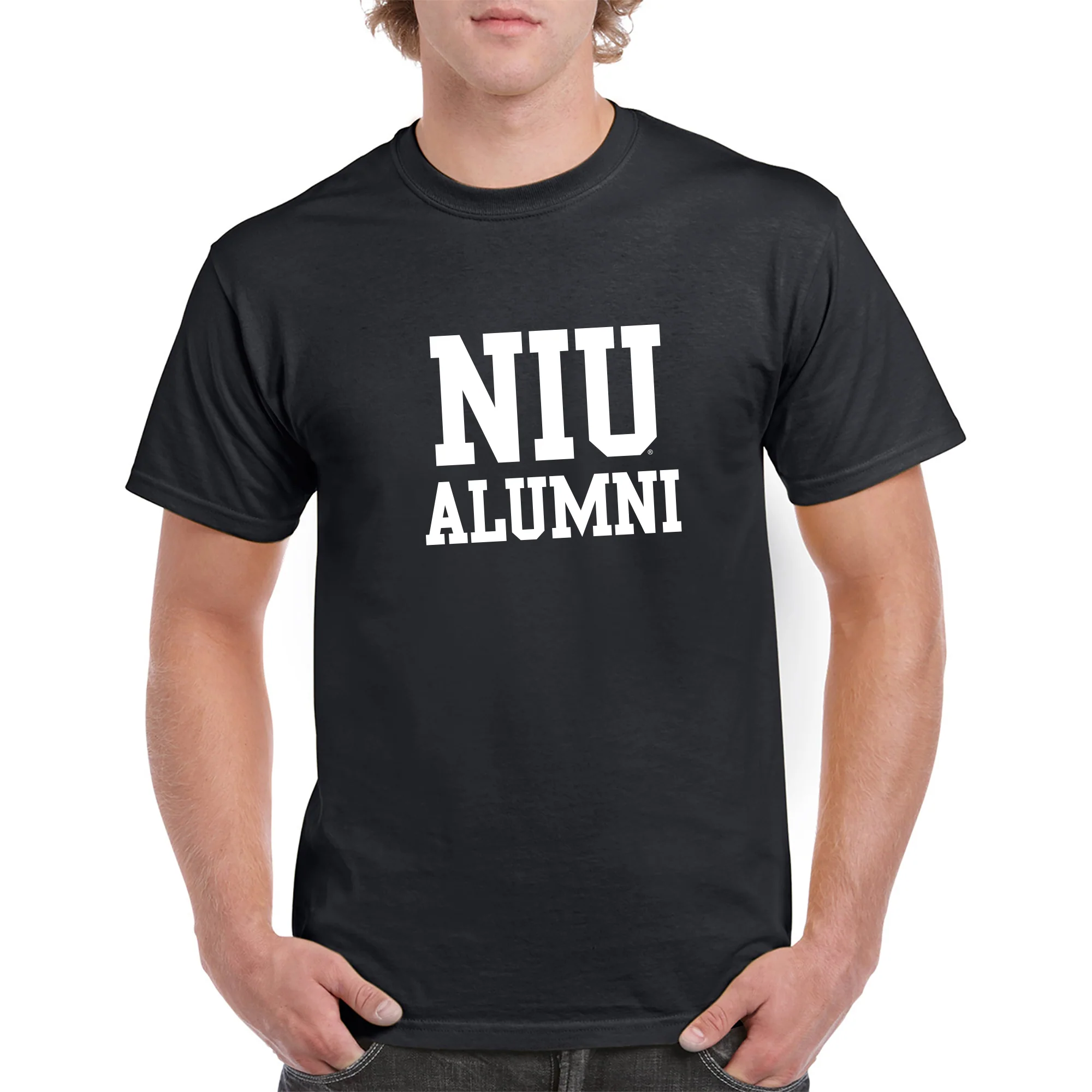 Northern Illinois University Huskies Basic Block Alumni Short Sleeve T Shirt - Black - Image 3