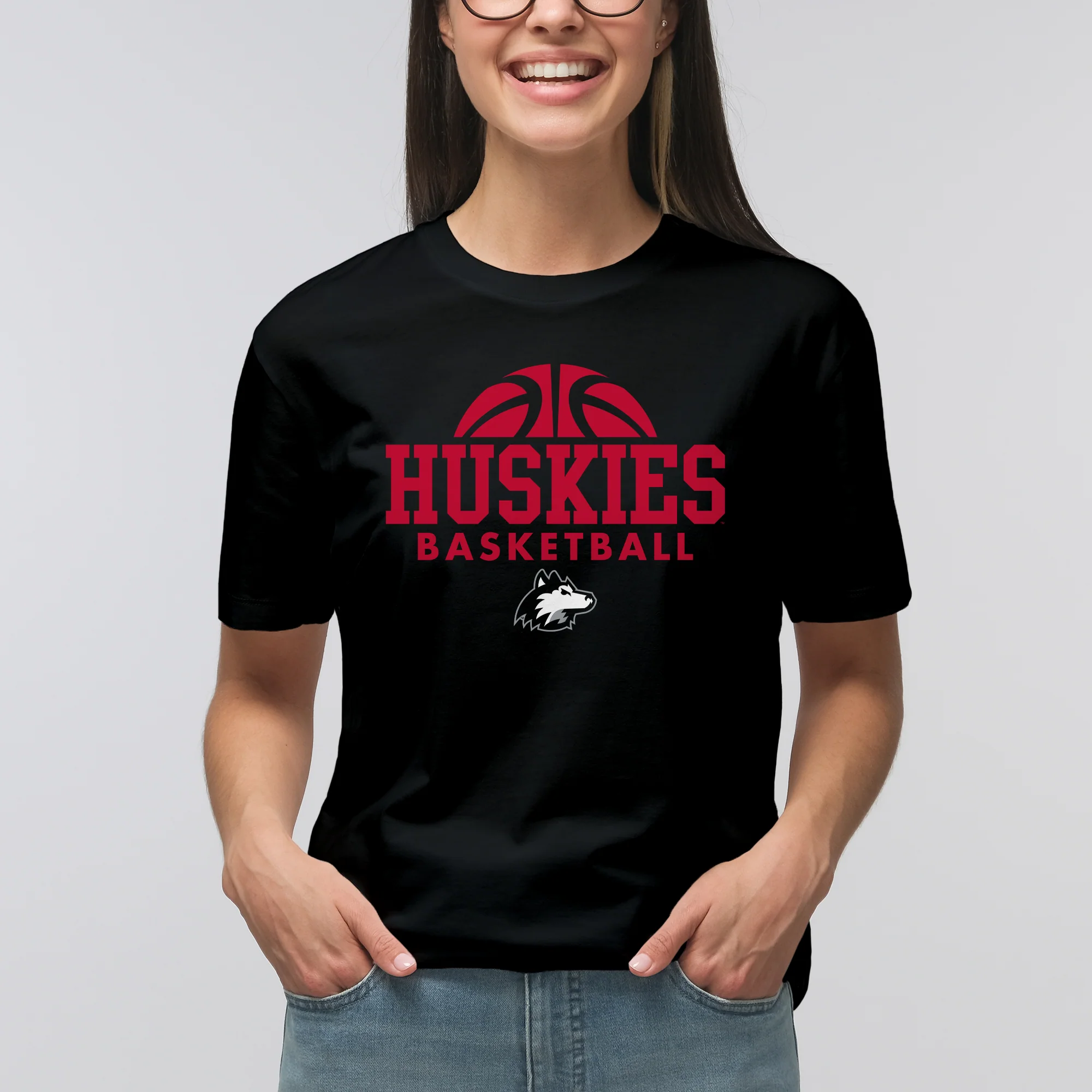 Northern Illinois University Huskies Basketball Hype Short Sleeve T Shirt - Black - Image 4