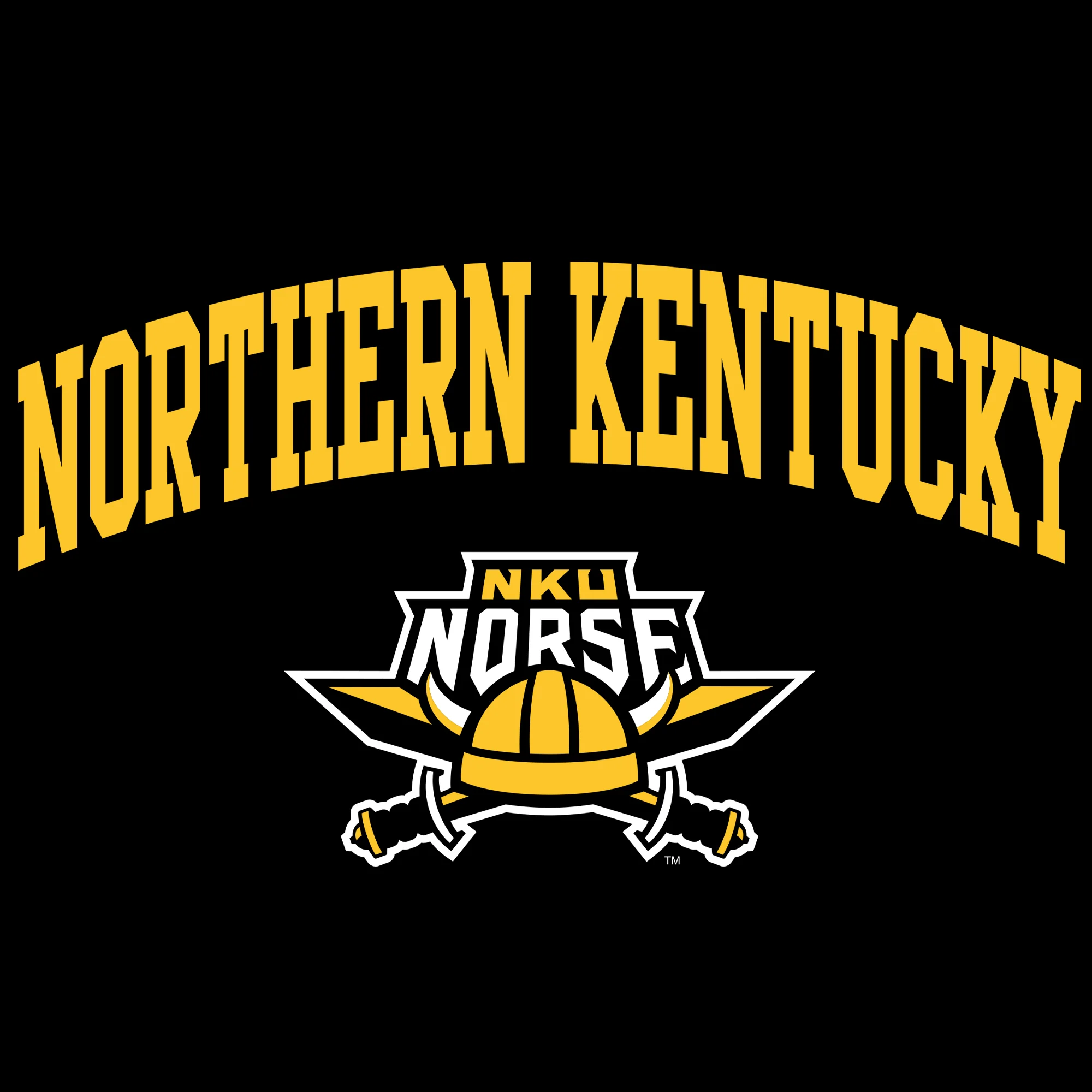 Northern Kentucky University Norse Arch Logo Women's Short Sleeve T Shirt - Black - Image 2