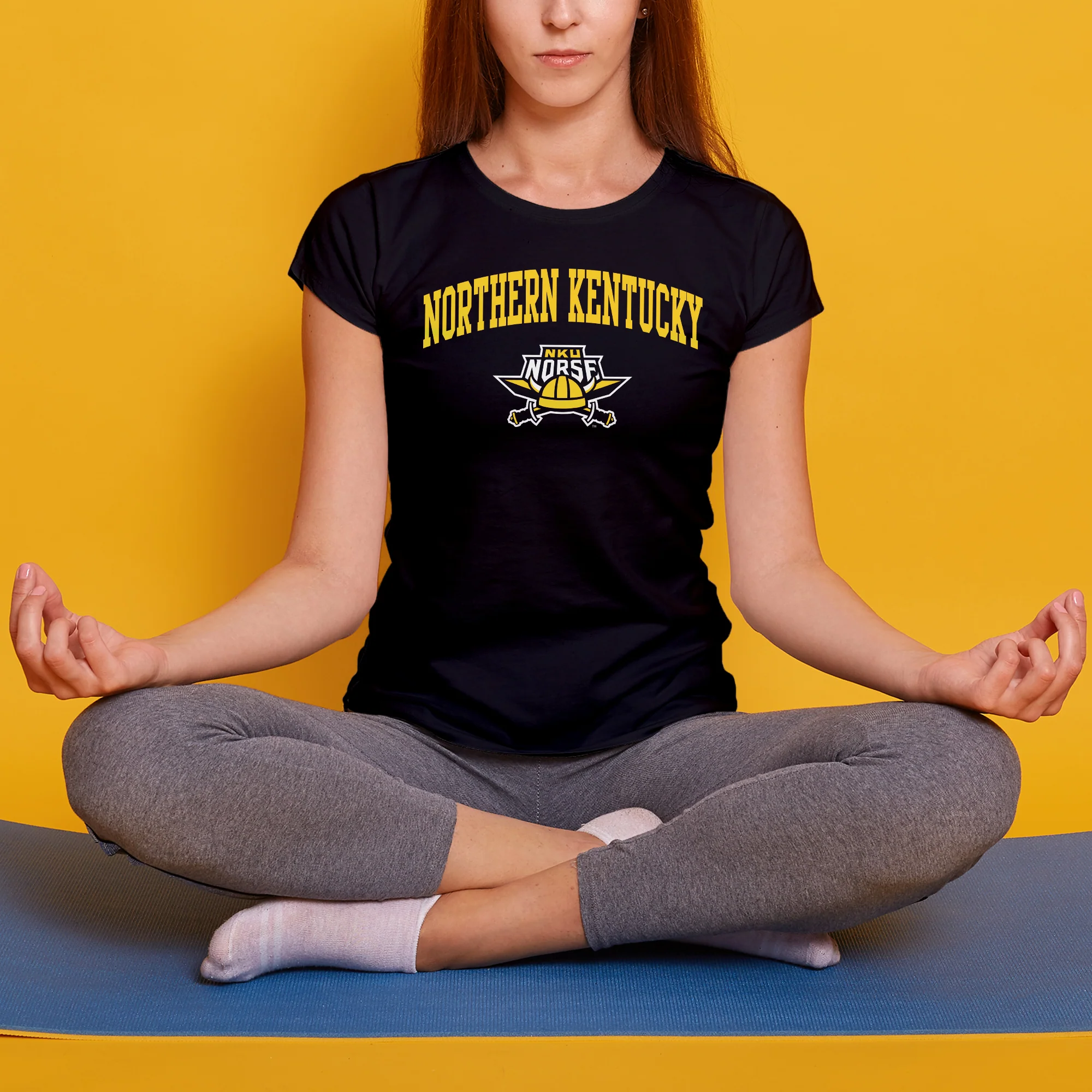 Northern Kentucky University Norse Arch Logo Women's Short Sleeve T Shirt - Black - Image 4
