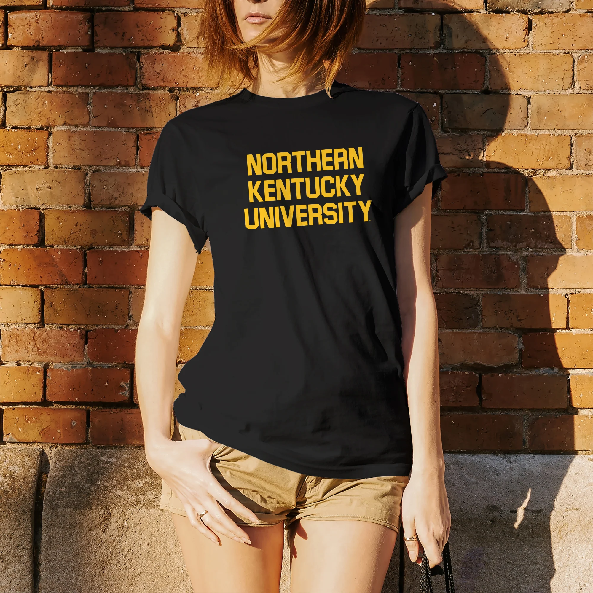 Northern Kentucky University Norse Basic Block Short Sleeve T Shirt - Black - Image 4