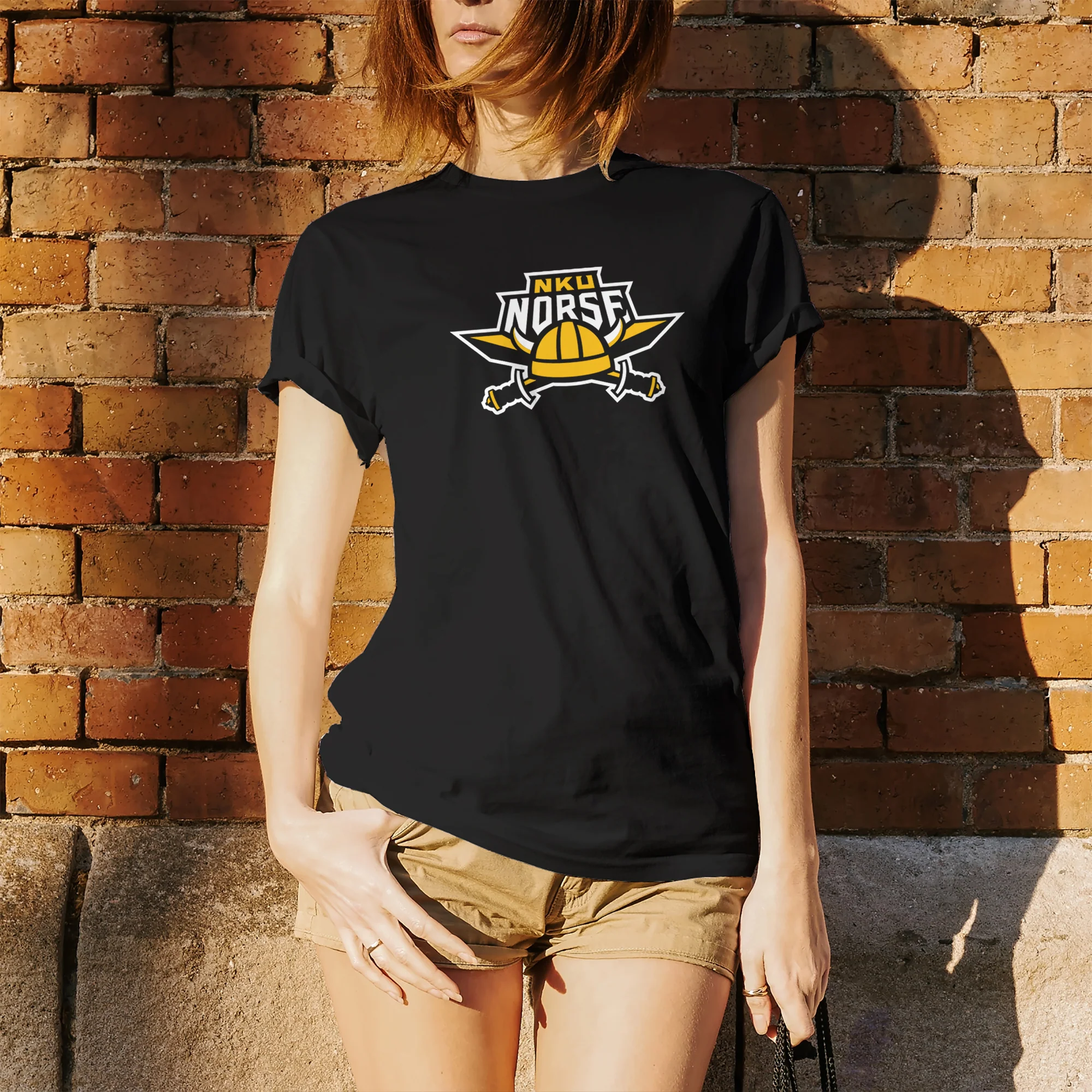 Northern Kentucky University Norse Primary Logo Short Sleeve T Shirt - Black - Image 3