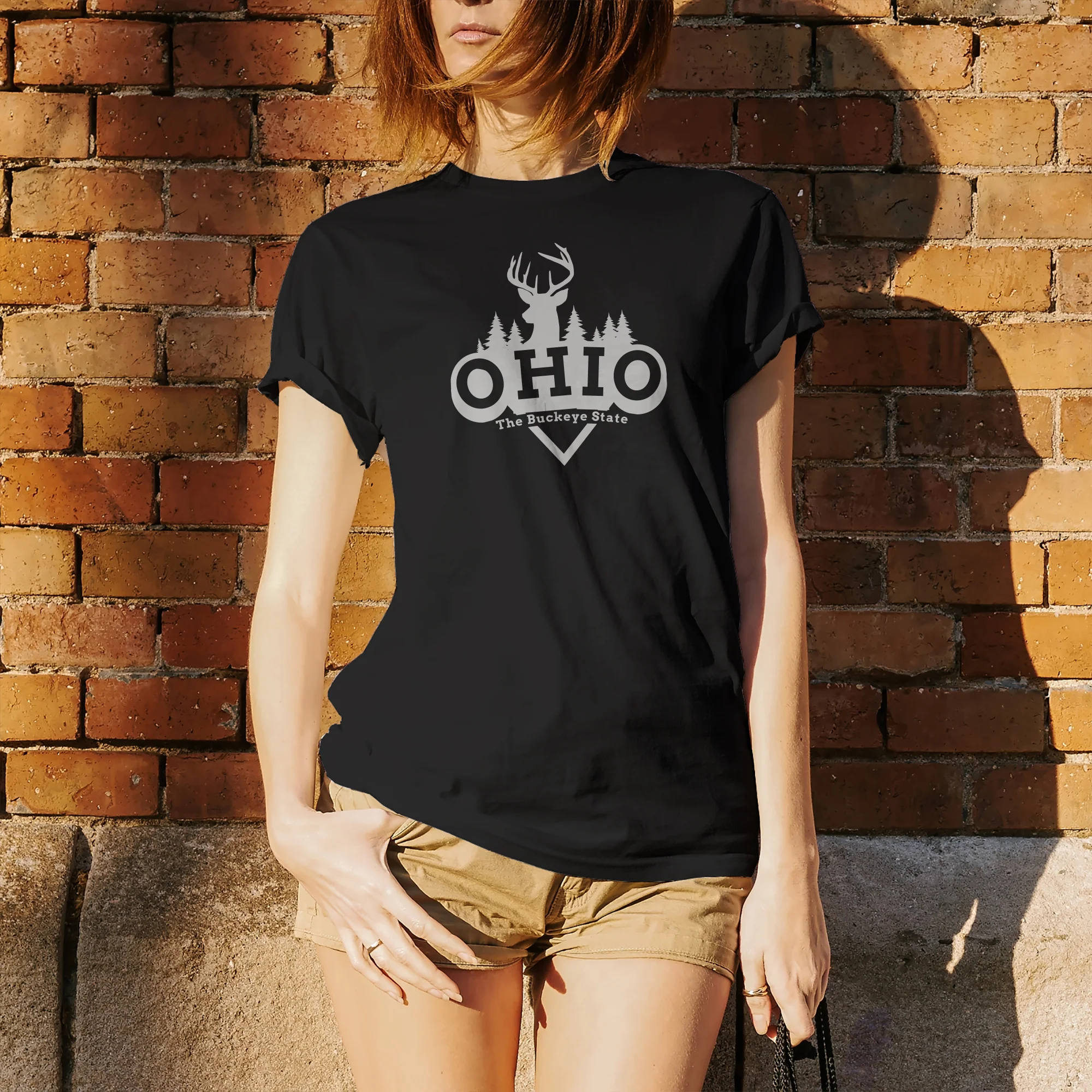 Ohio Deer Arch T-Shirt - Black - Image 4