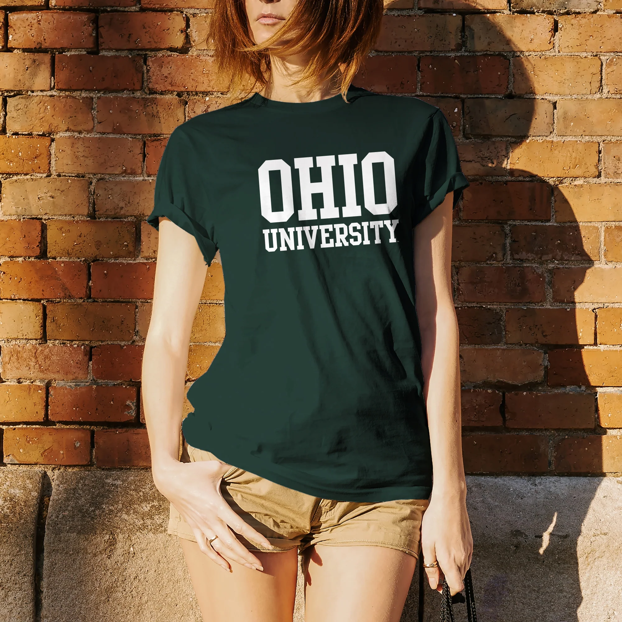 Ohio University Bobcats Basic Block Short Sleeve T Shirt - Forest - Image 4