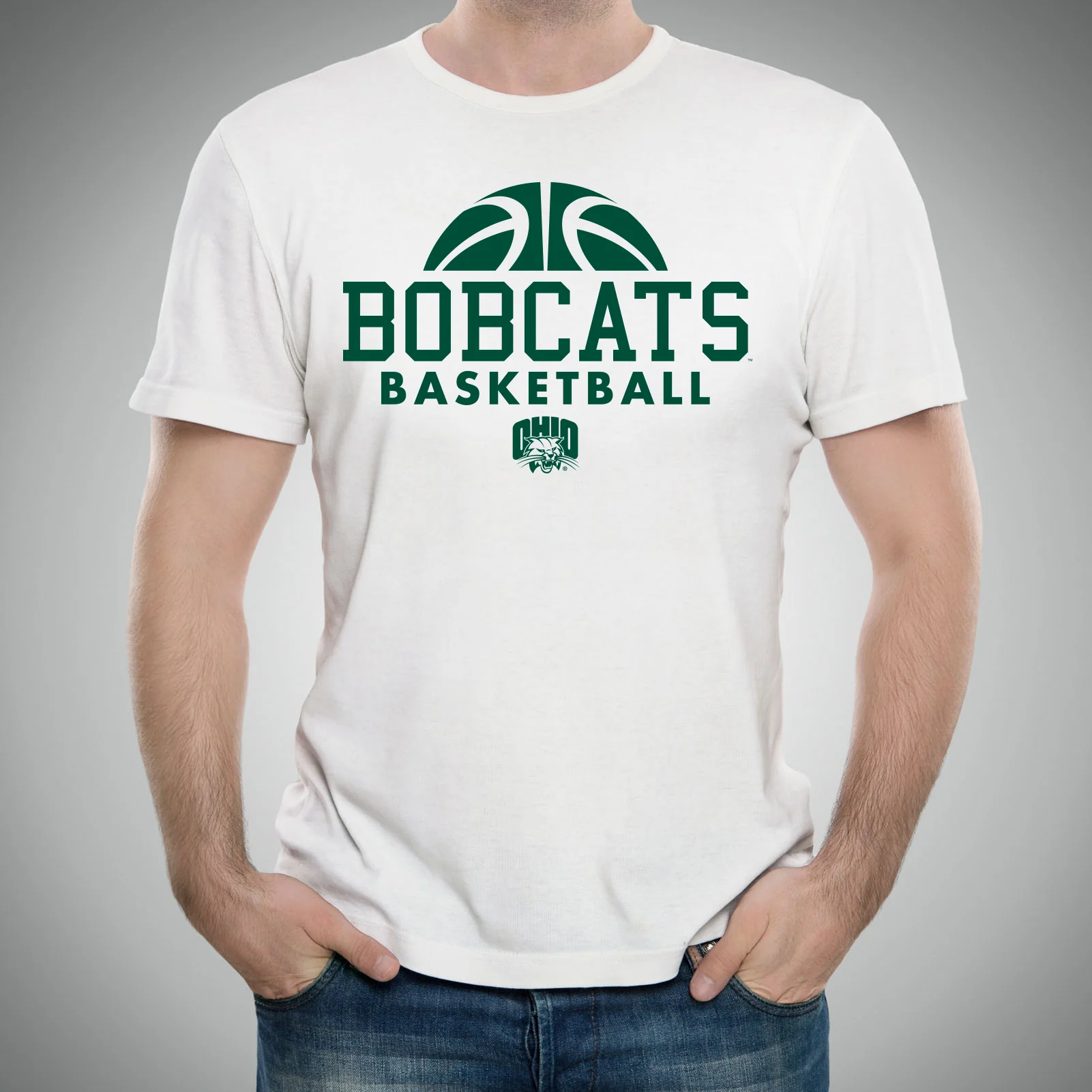 Ohio University Bobcats Basketball Hype Short Sleeve T Shirt - White - Image 3
