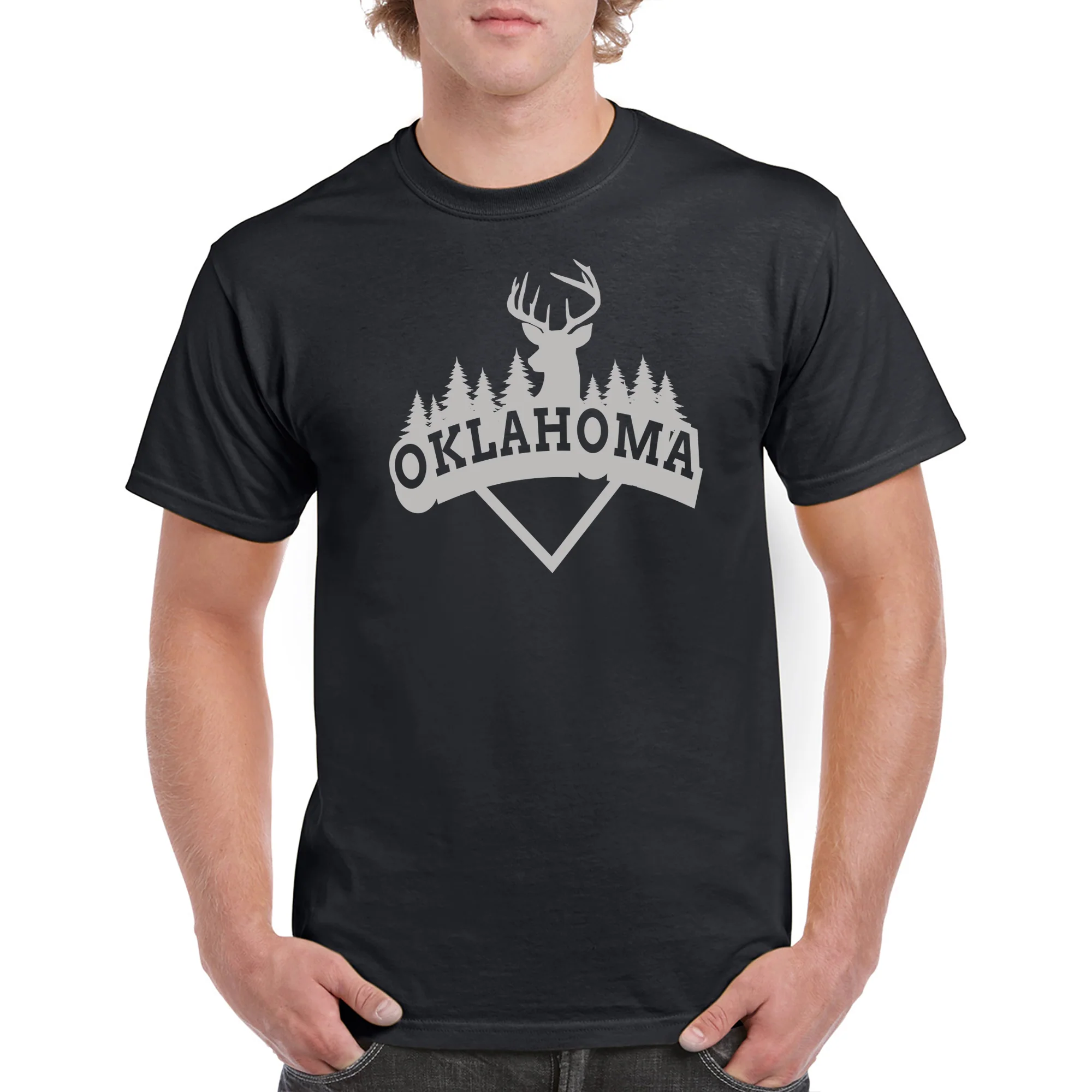 Oklahoma Deer Arch T-Shirt - Black - Image 3