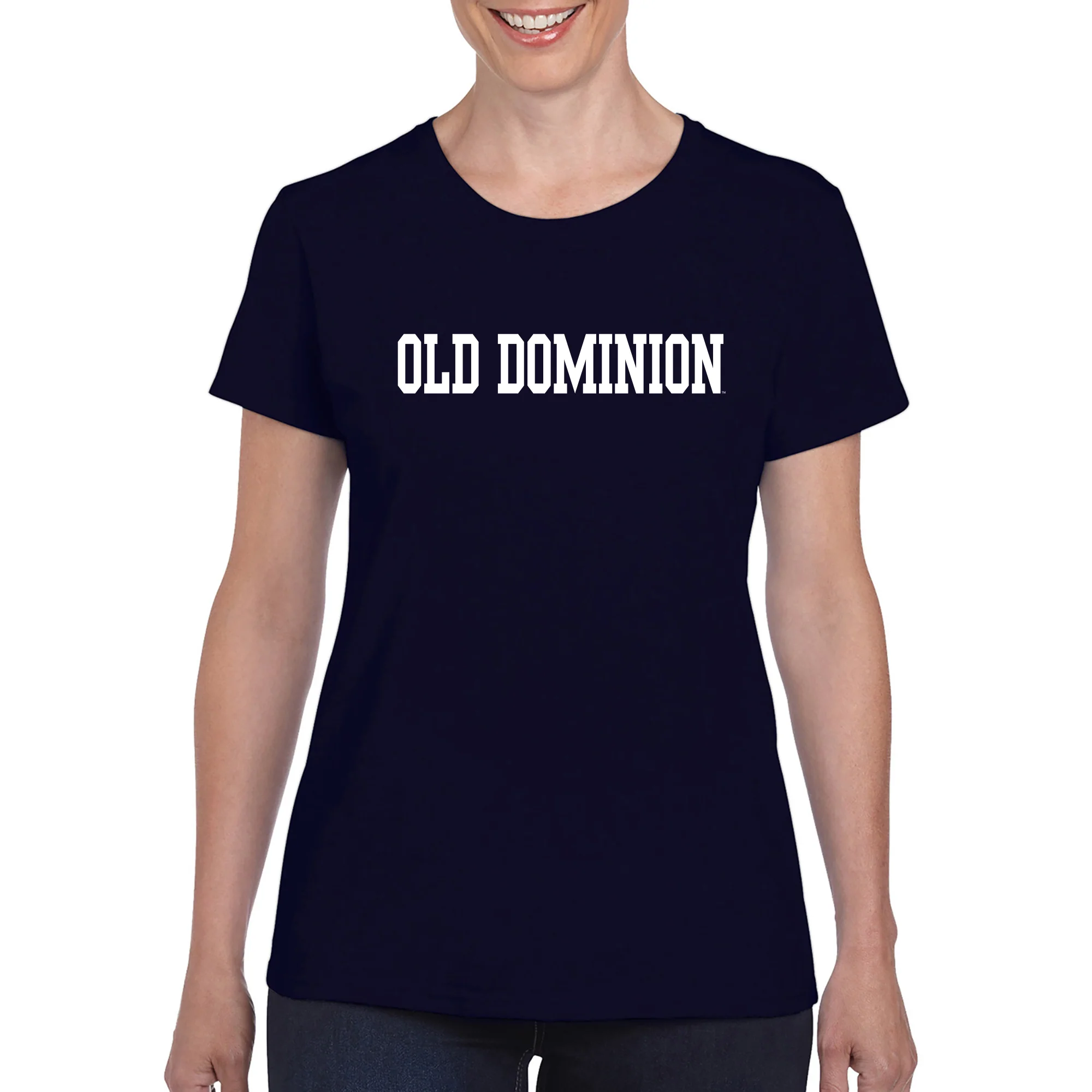 Old Dominion University Monarchs Basic Block Womens Short Sleeve T Shirt - Navy - Image 4