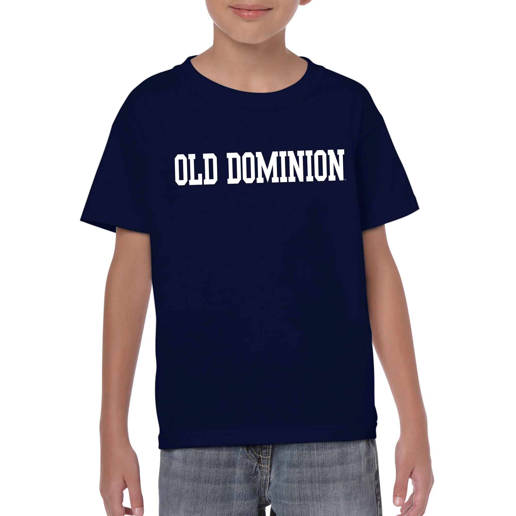 Old Dominion University Monarchs Basic Block Youth Short Sleeve T Shirt - Navy - Image 4