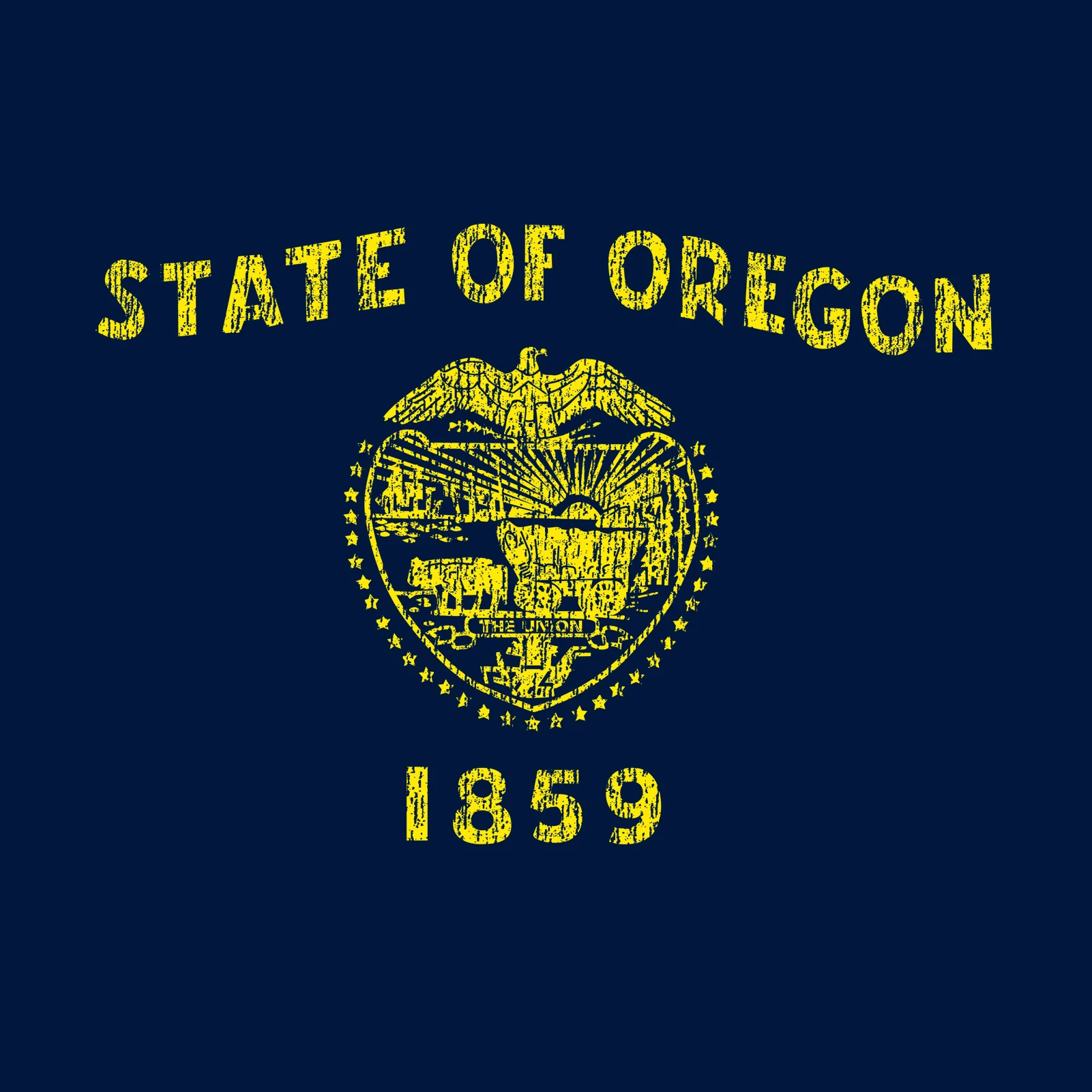 Oregon State Flag NLA T-Shirt - Midnight Navy - Image 2