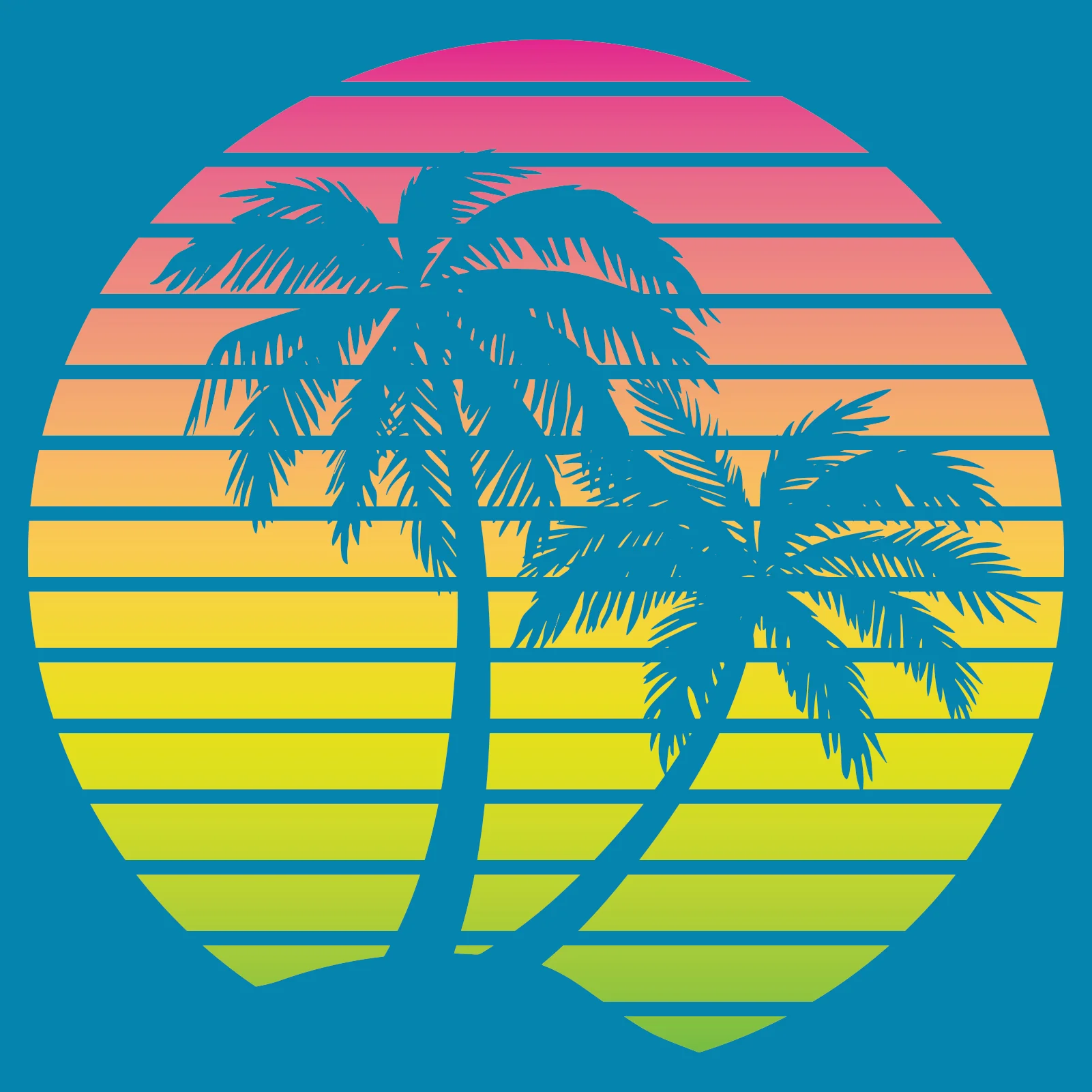 Palm Trees Sunset Tank Top - Sapphire - Image 2