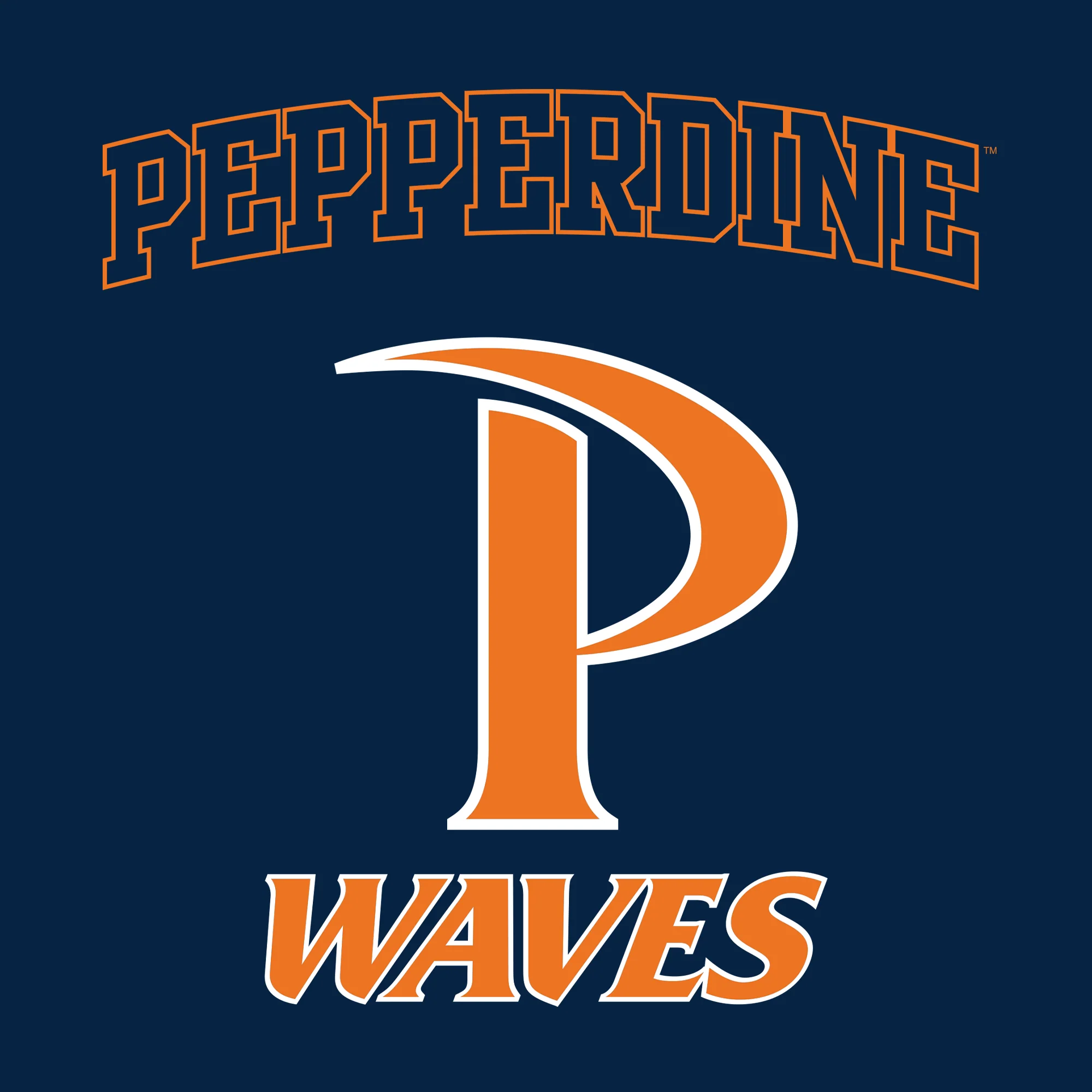 Pepperdine University Waves Arch Logo Women's T-Shirt - Navy - Image 2