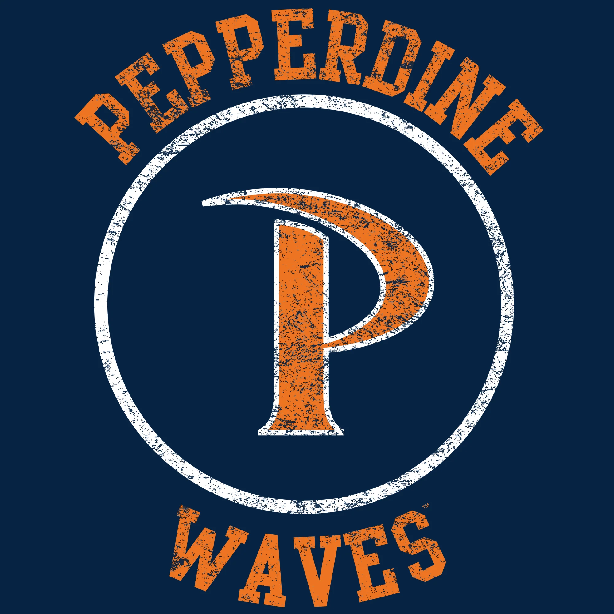 Pepperdine University Waves Distressed Circle Logo T-Shirt - Navy - Image 2