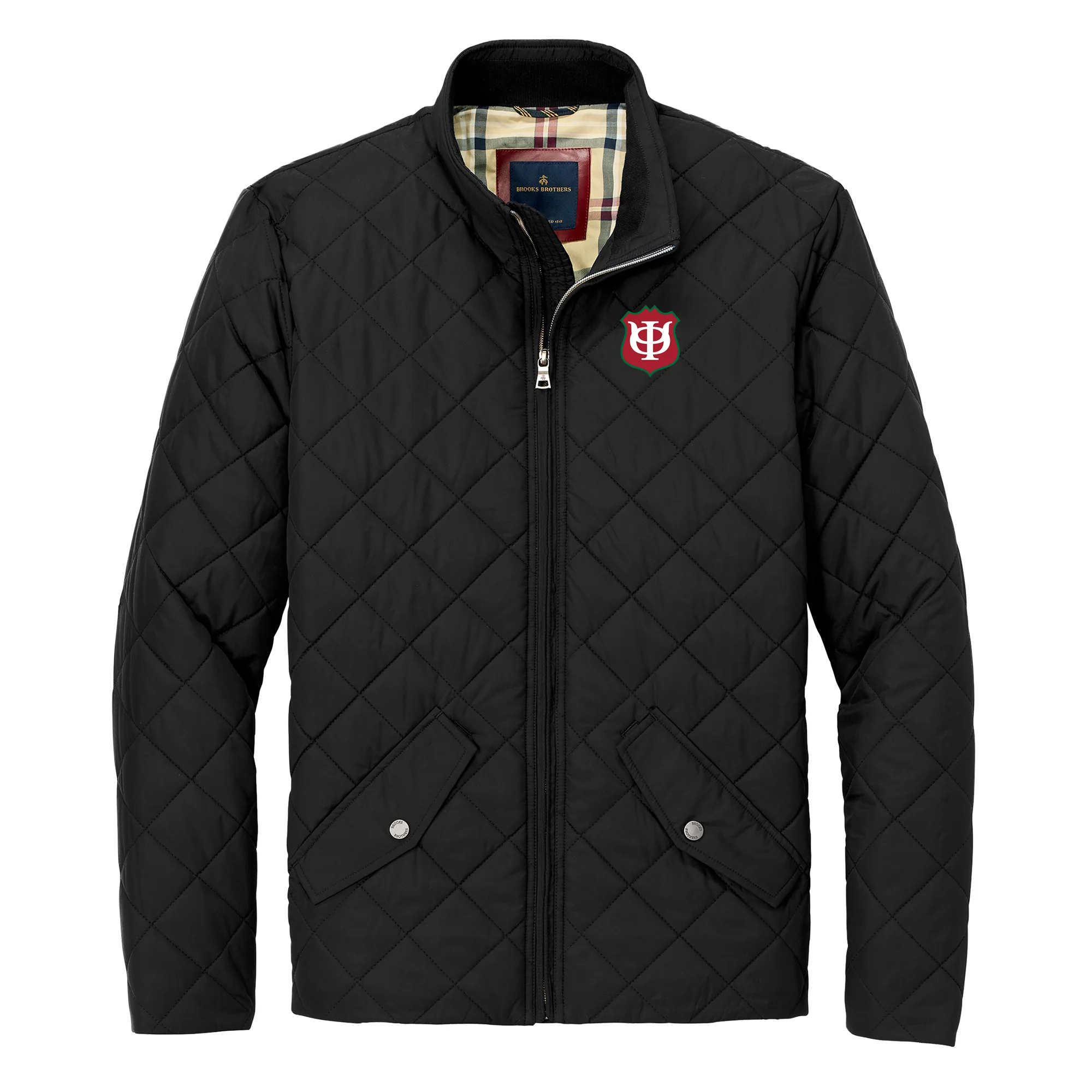 Phi Kappa Psi Primary Logo LC Brooks Brothers Quilted Jacket - Deep Black
