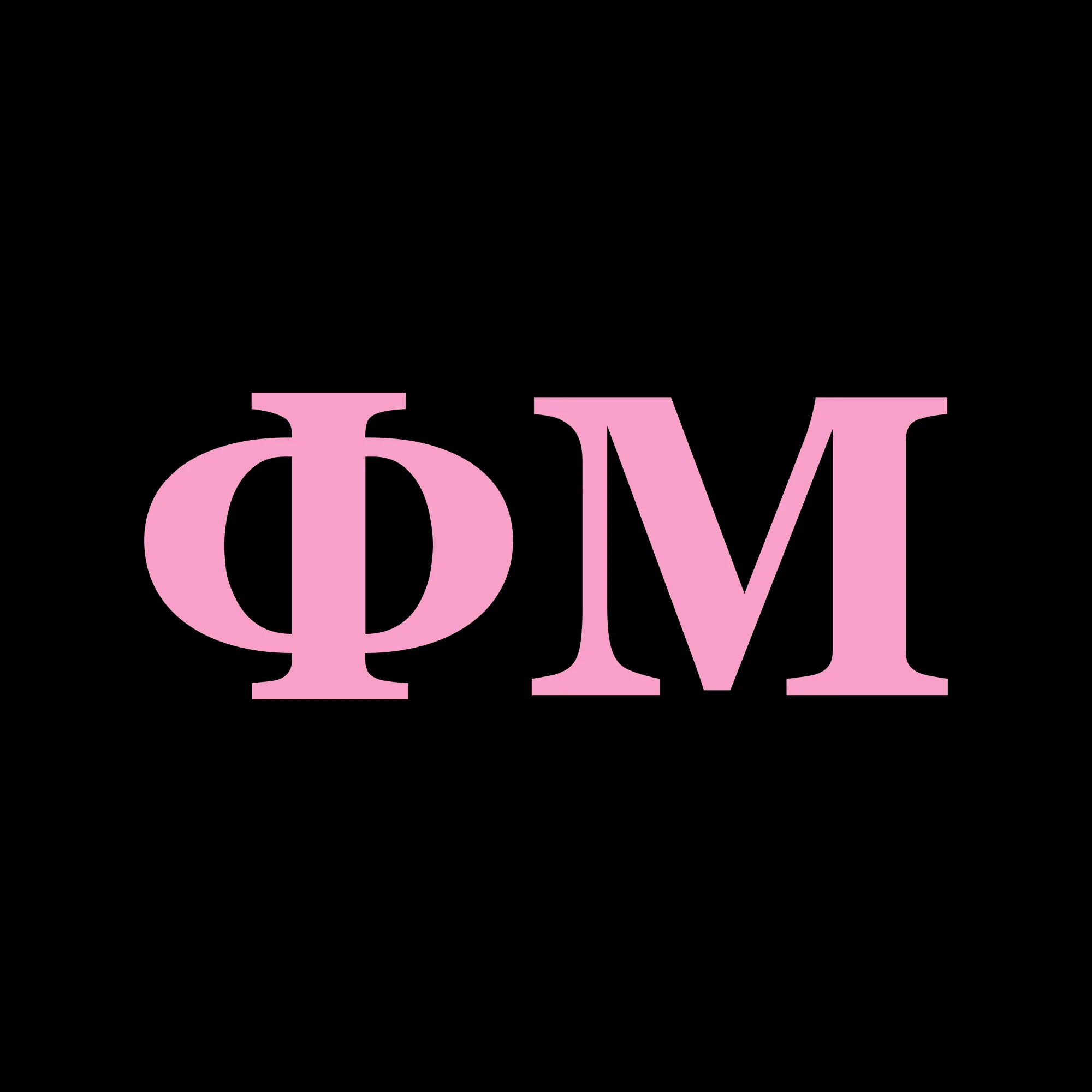Phi Mu Greek Letter Block Womens Long Sleeve - Black - Image 2