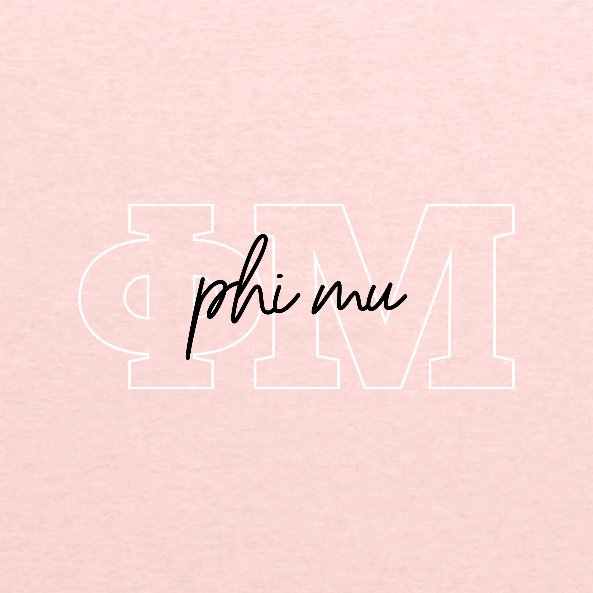 Phi Mu Greek Outline Overlay Womens Triblend T-Shirt - Desert Pink - Image 2