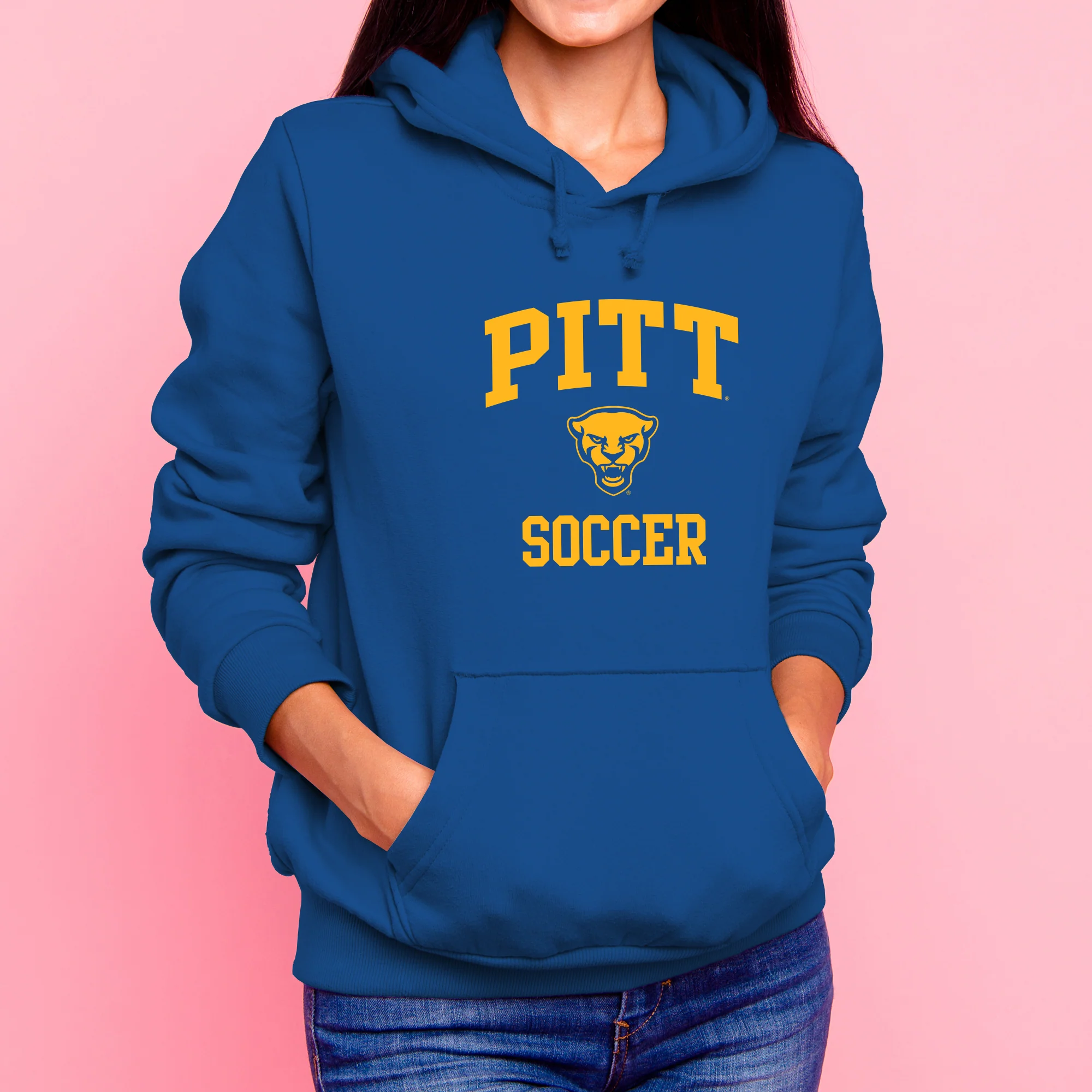 Pittsburgh Arch Logo Soccer Hoodie - Royal - Image 4