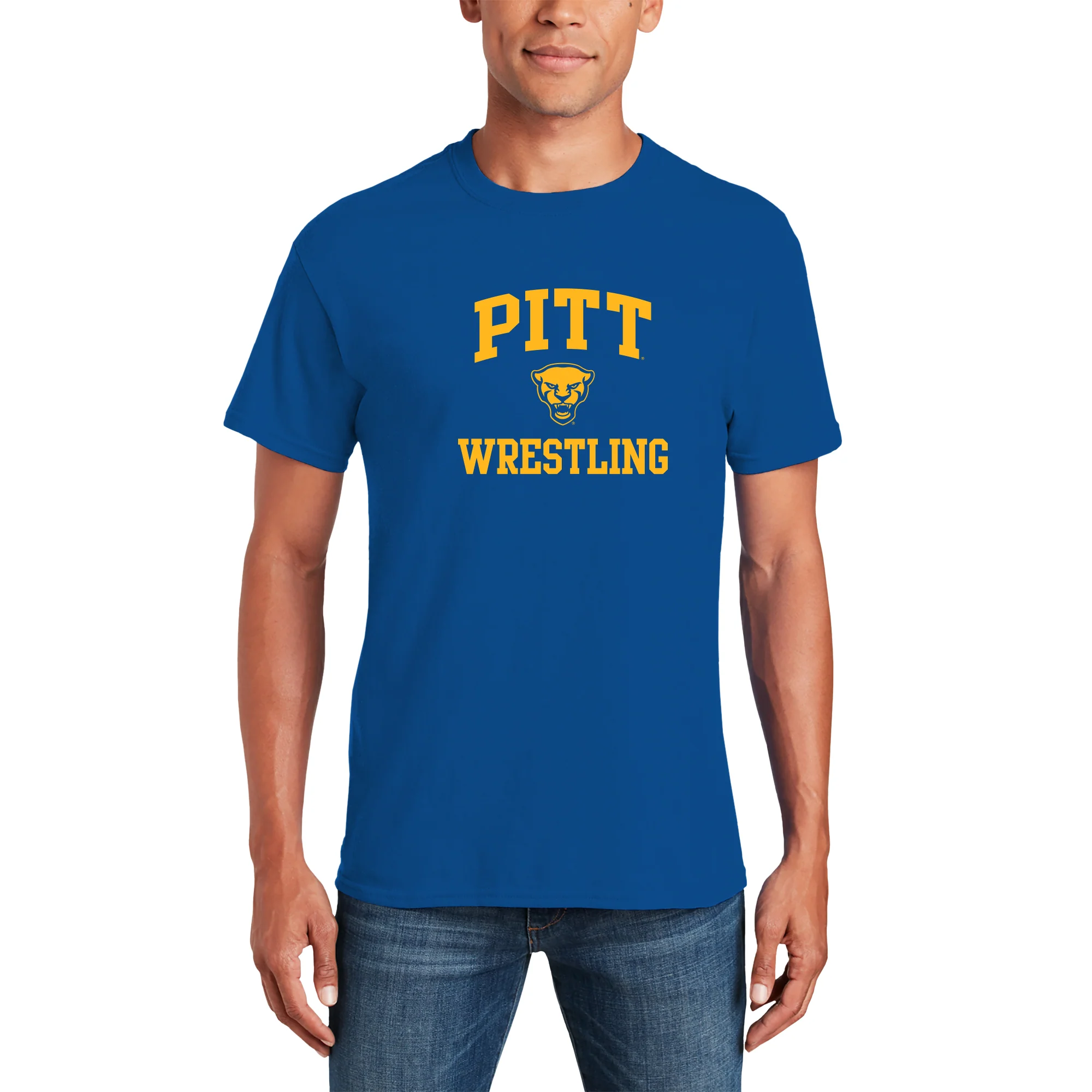 Pittsburgh Arch Logo Wrestling T-Shirt - Royal - Image 3