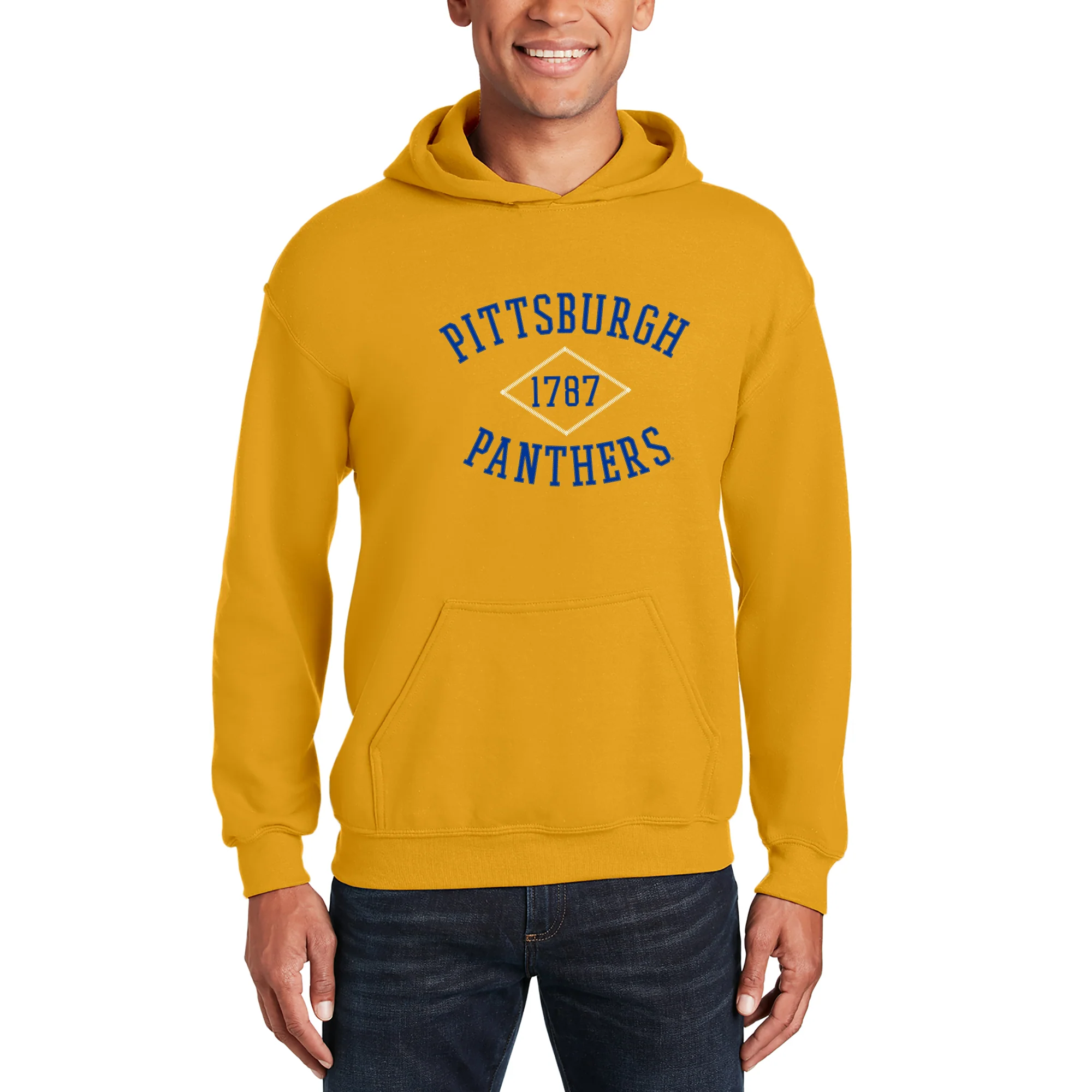 Pittsburgh Faux Stitch Arch Hoodie - Gold - Image 3