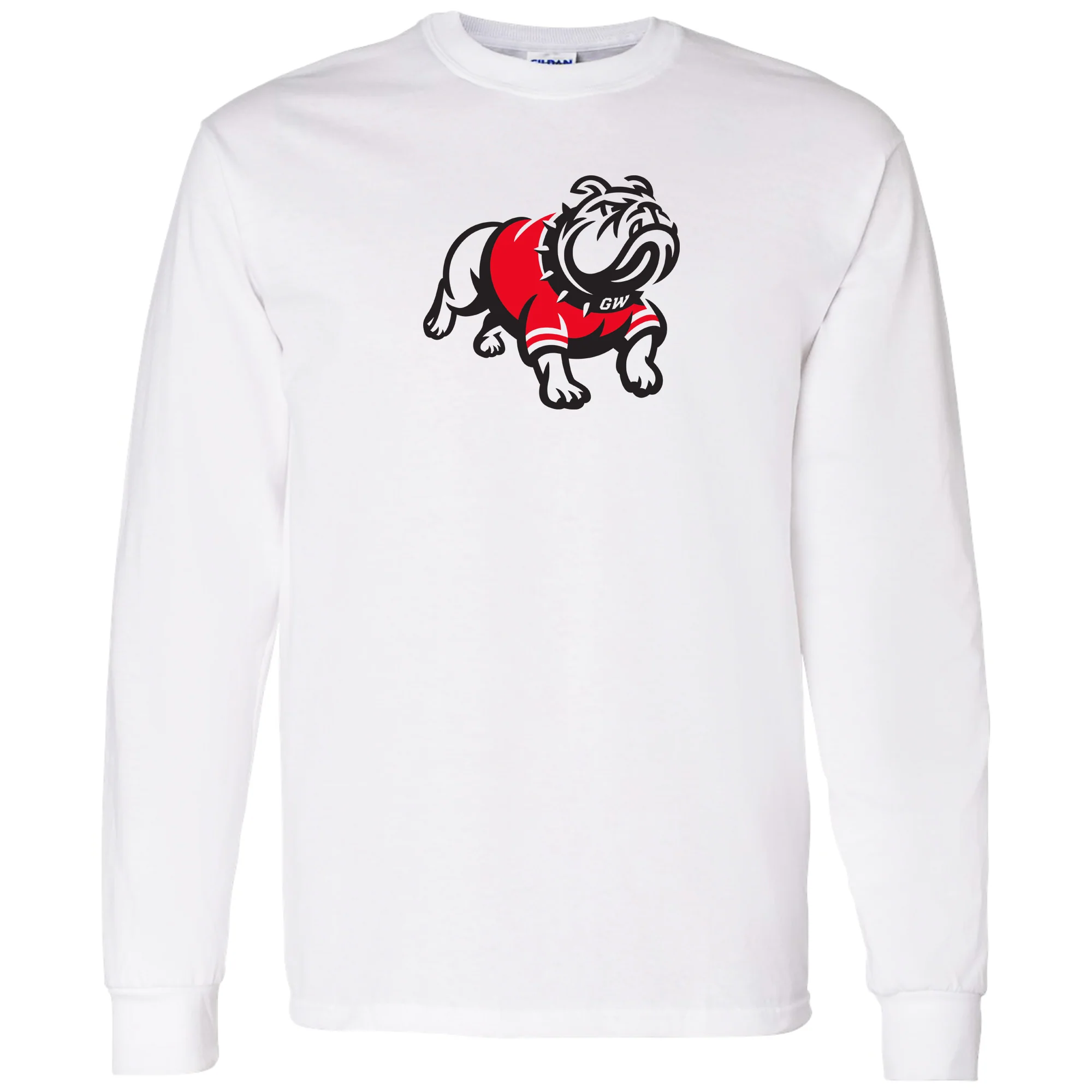 Gardner-Webb University Bulldogs Primary Logo Basic Cotton Long Sleeve T Shirt - White