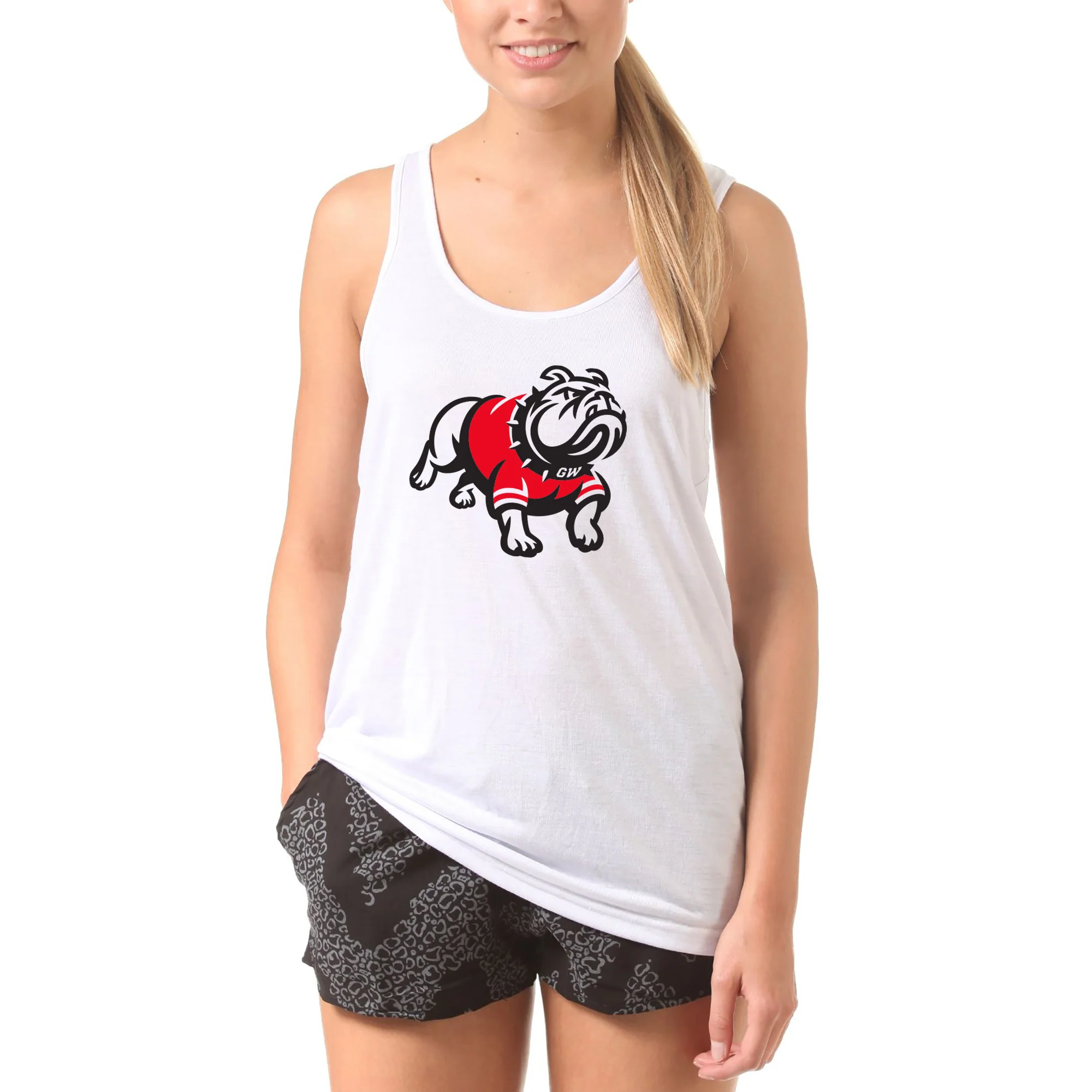 Gardner-Webb University Bulldogs Primary Logo Heavy Cotton Tank Top - White - Image 4
