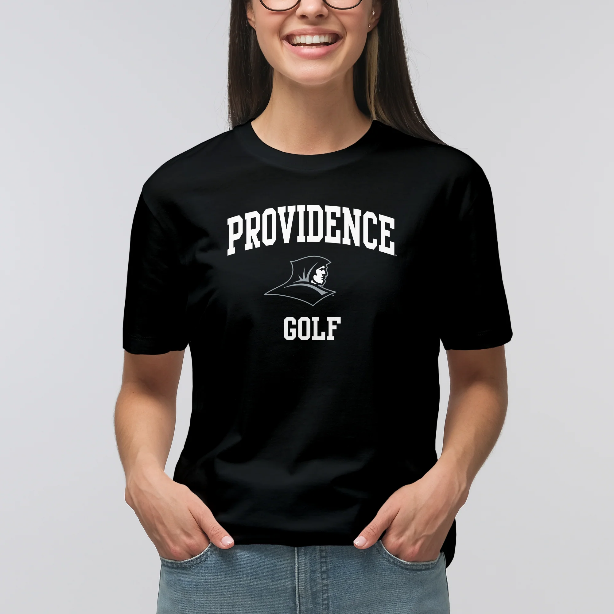 Providence Friars Arch Logo Golf T-Shirt - Black - Image 4